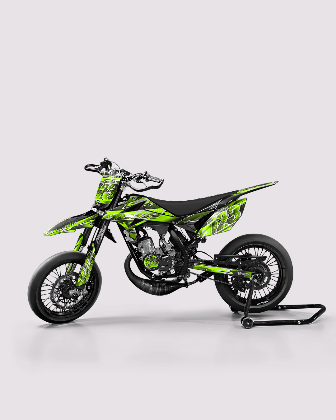 RAMPAGE - Kit deco BETA 50cc - Vert — vue de côté