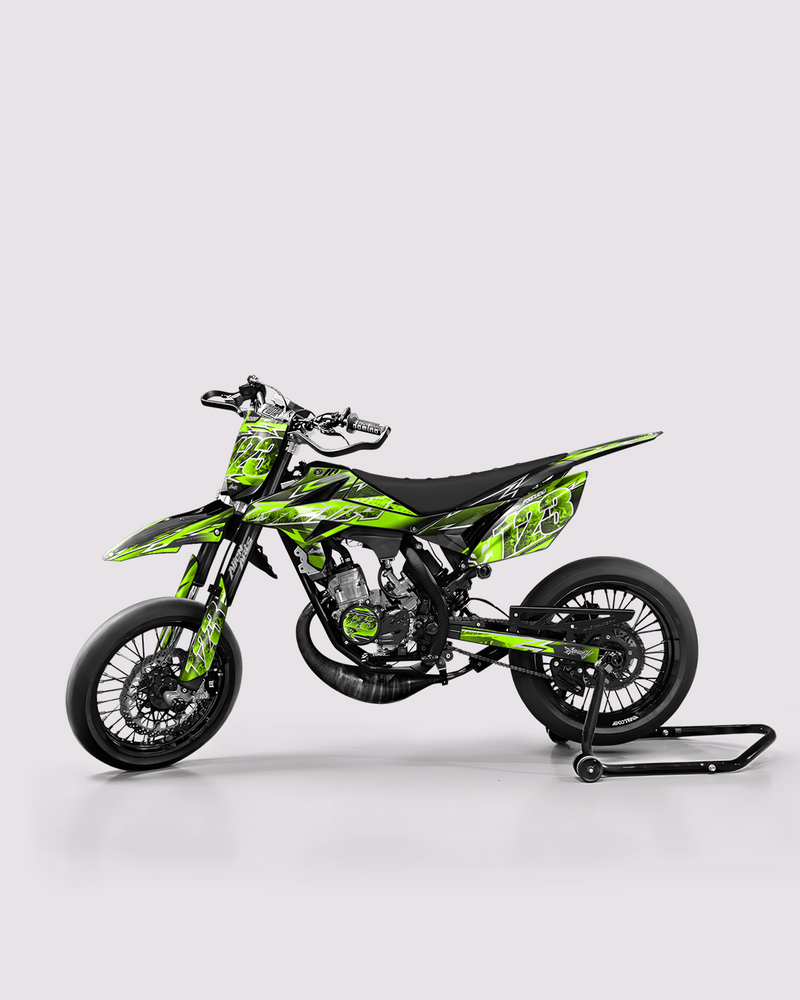 RAMPAGE - Kit deco BETA 50cc - Vert — vue de côté