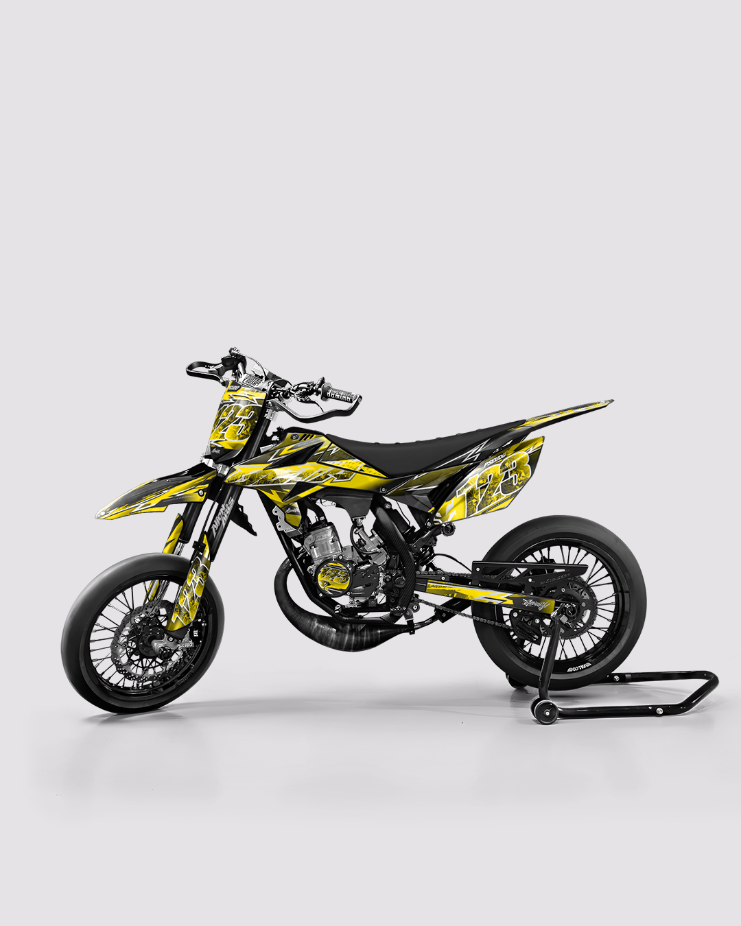 RAMPAGE - Kit deco BETA 50cc - Jaune — vue de côté