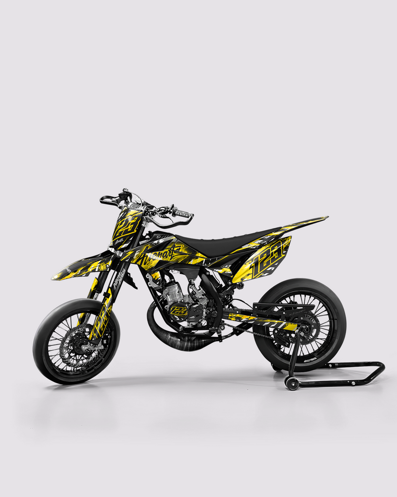 ROGUE - Kit deco BETA 50cc - Jaune — vue de côté