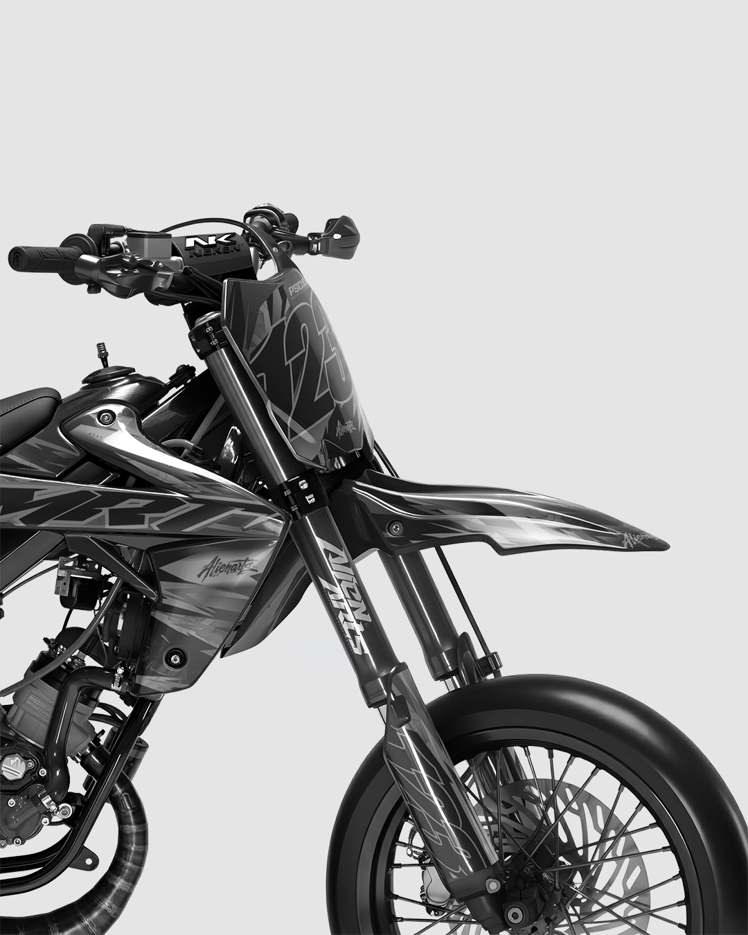 NEMESIS - Kit deco RIEJU 50cc - Blanc — vue de face