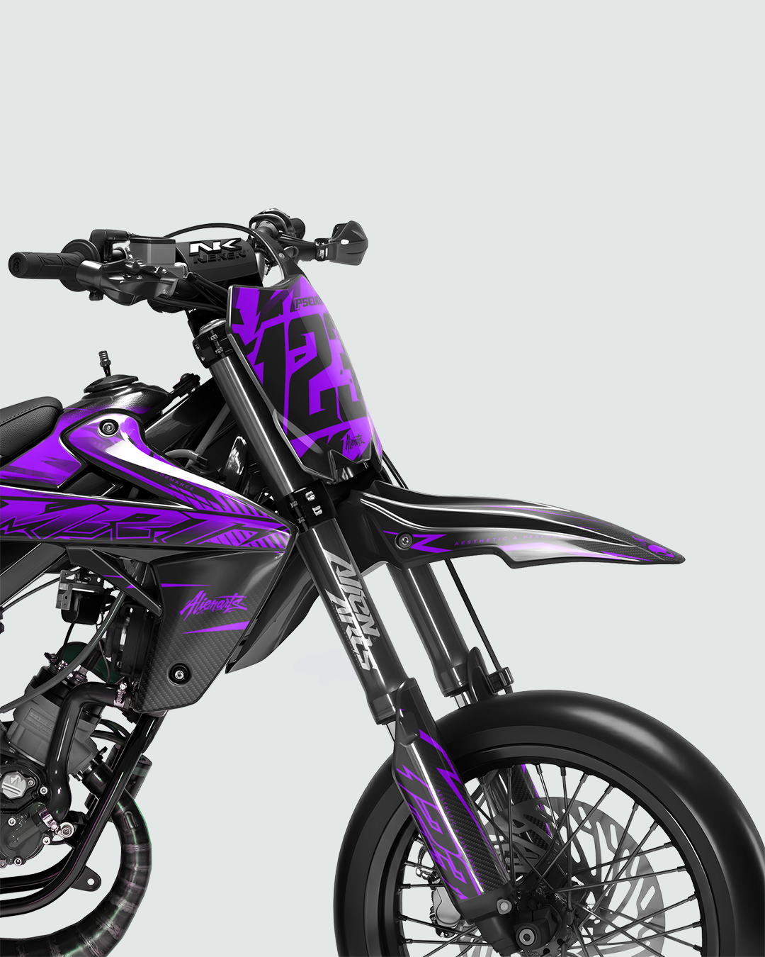 REAPER - Kit deco RIEJU 50cc - Violet — vue de face