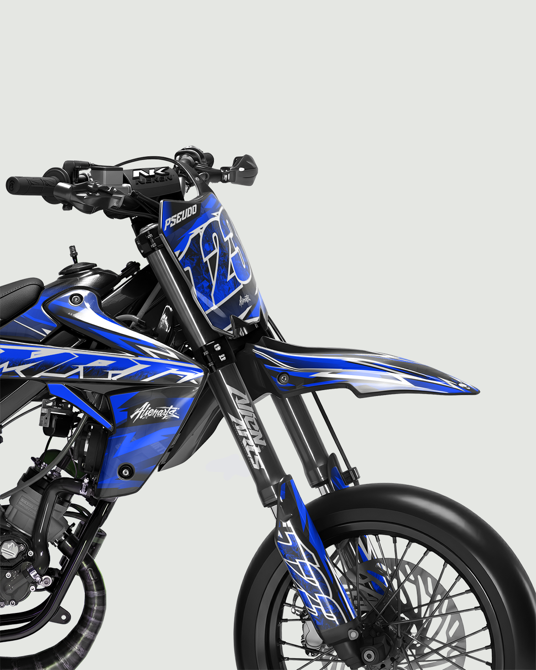 RAMPAGE - Kit deco RIEJU 50cc - Bleu — vue de face