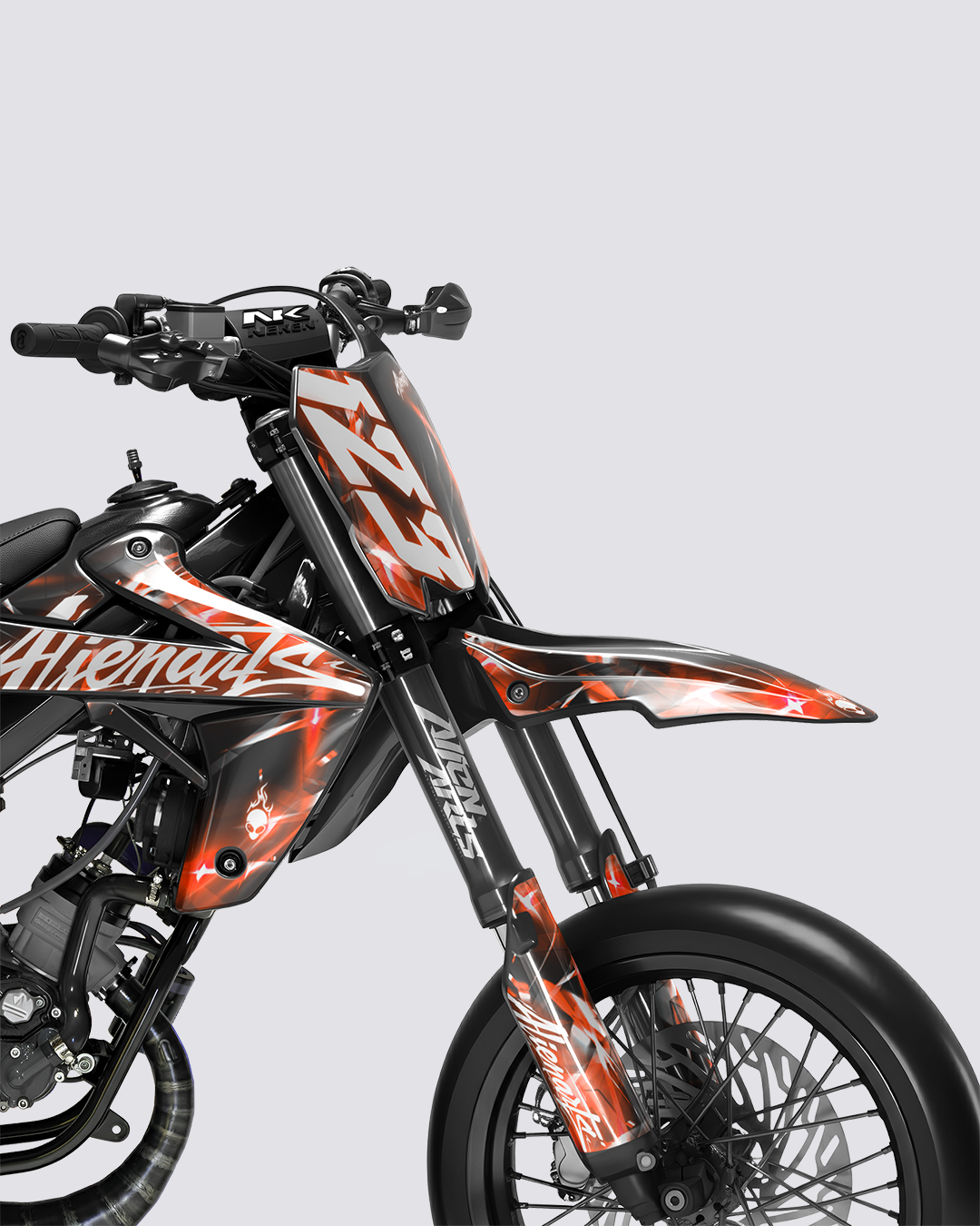 PLASMA - Kit deco RIEJU 50cc - Orange — vue de face
