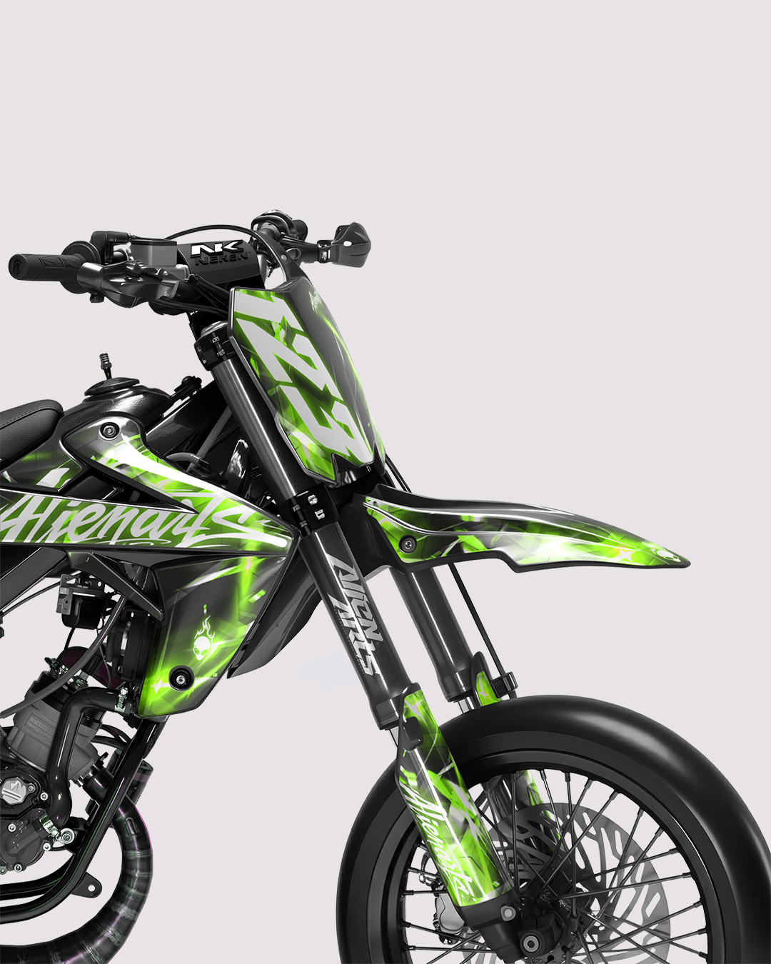PLASMA - Kit deco RIEJU 50cc - Vert — vue de face