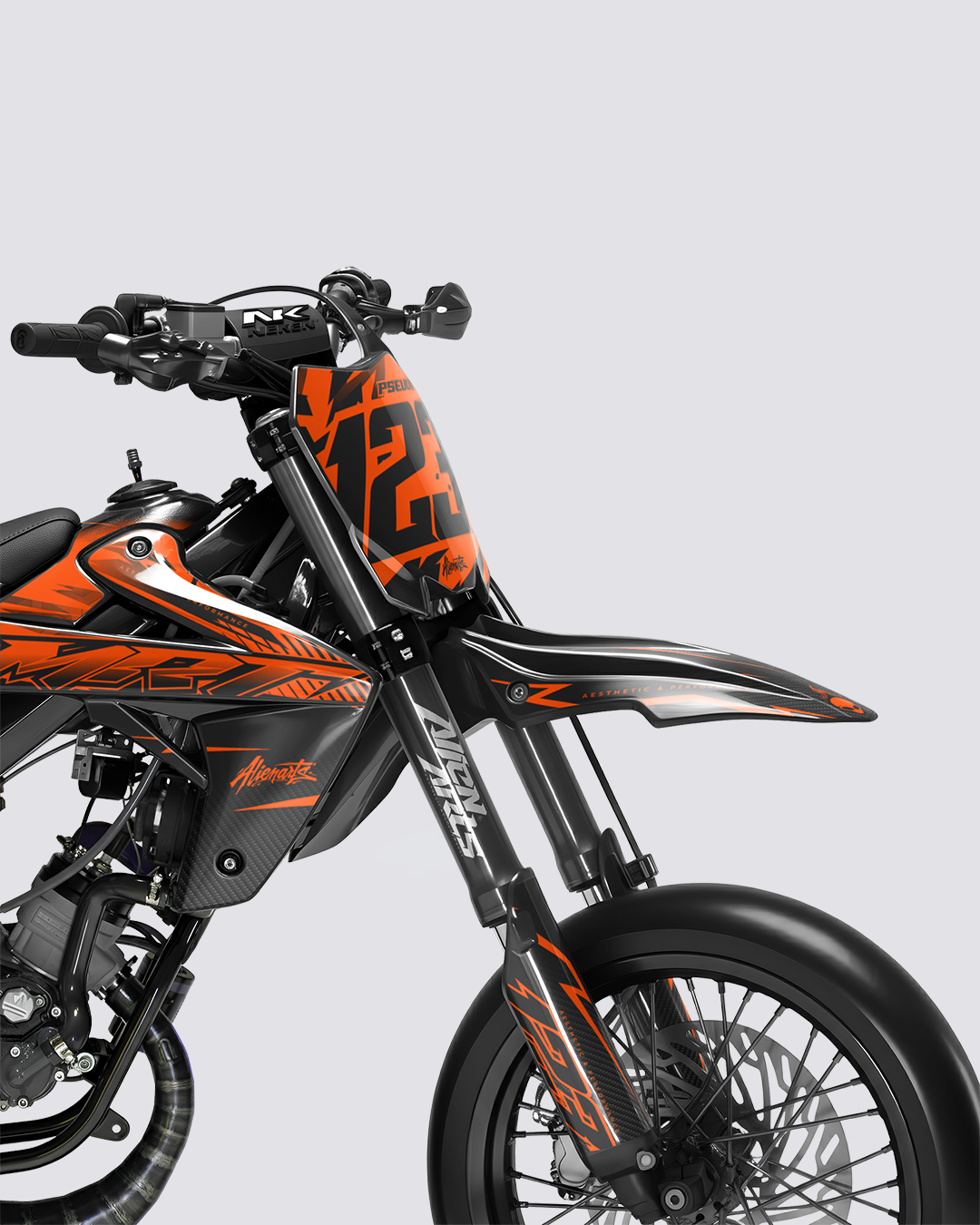 REAPER - Kit deco RIEJU 50cc - Orange — vue de face