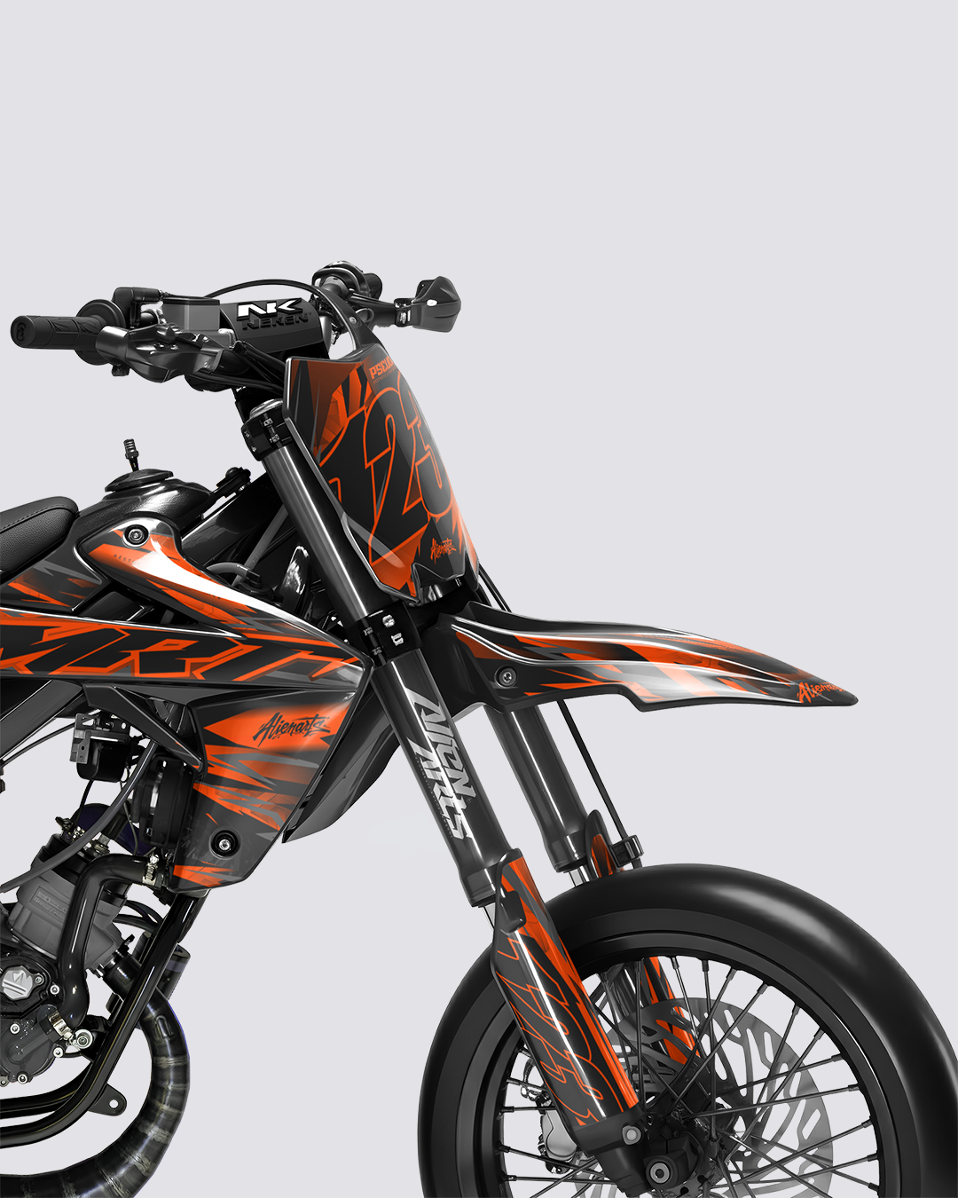 NEMESIS - Kit deco RIEJU 50cc - Orange — vue de face