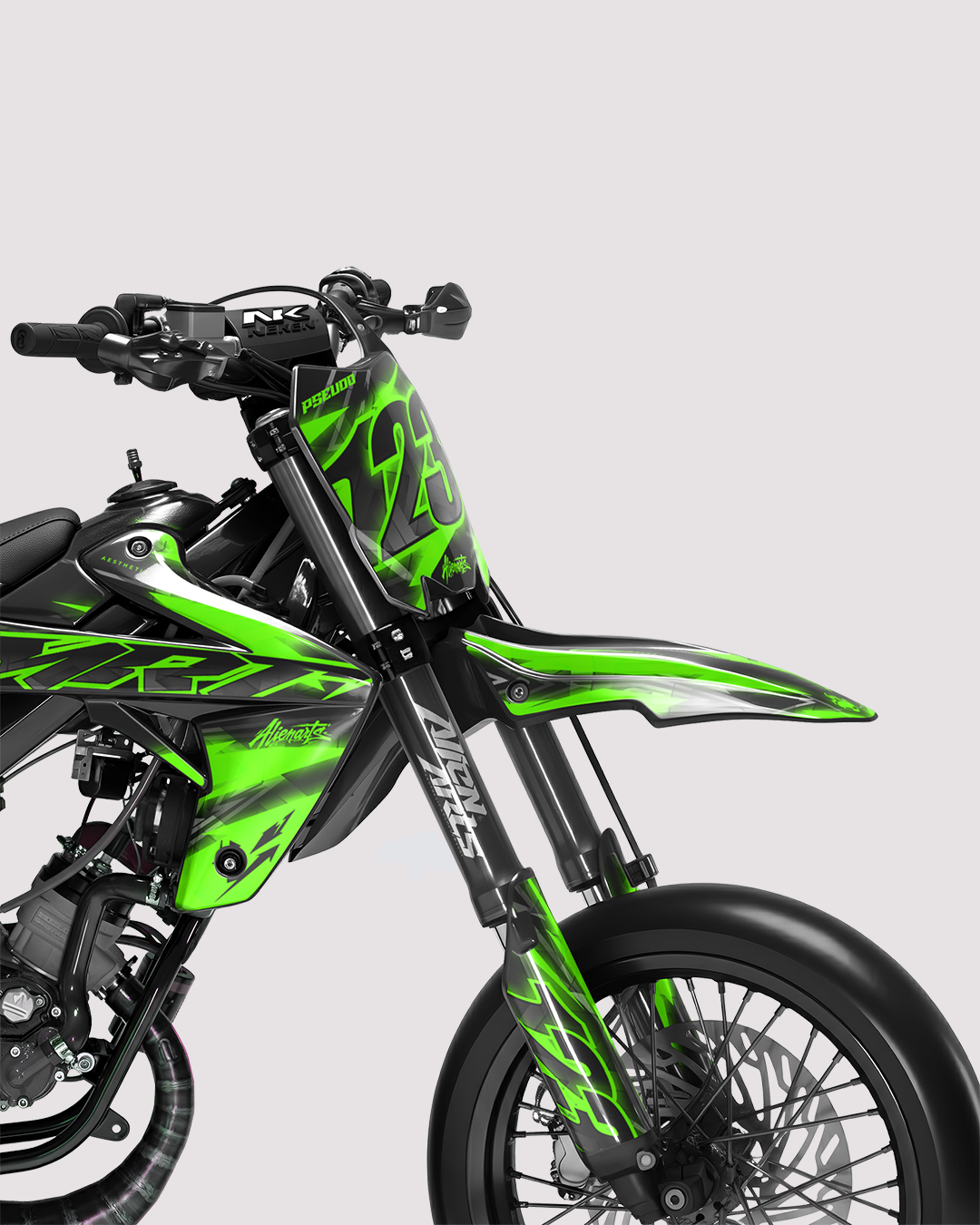 RAZOR - Kit deco RIEJU 50cc - Vert — vue de face