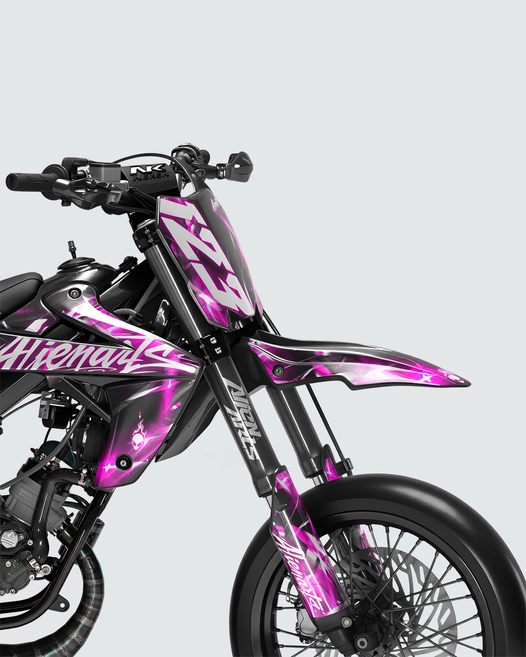 PLASMA - Kit deco RIEJU 50cc - Rose — vue de face