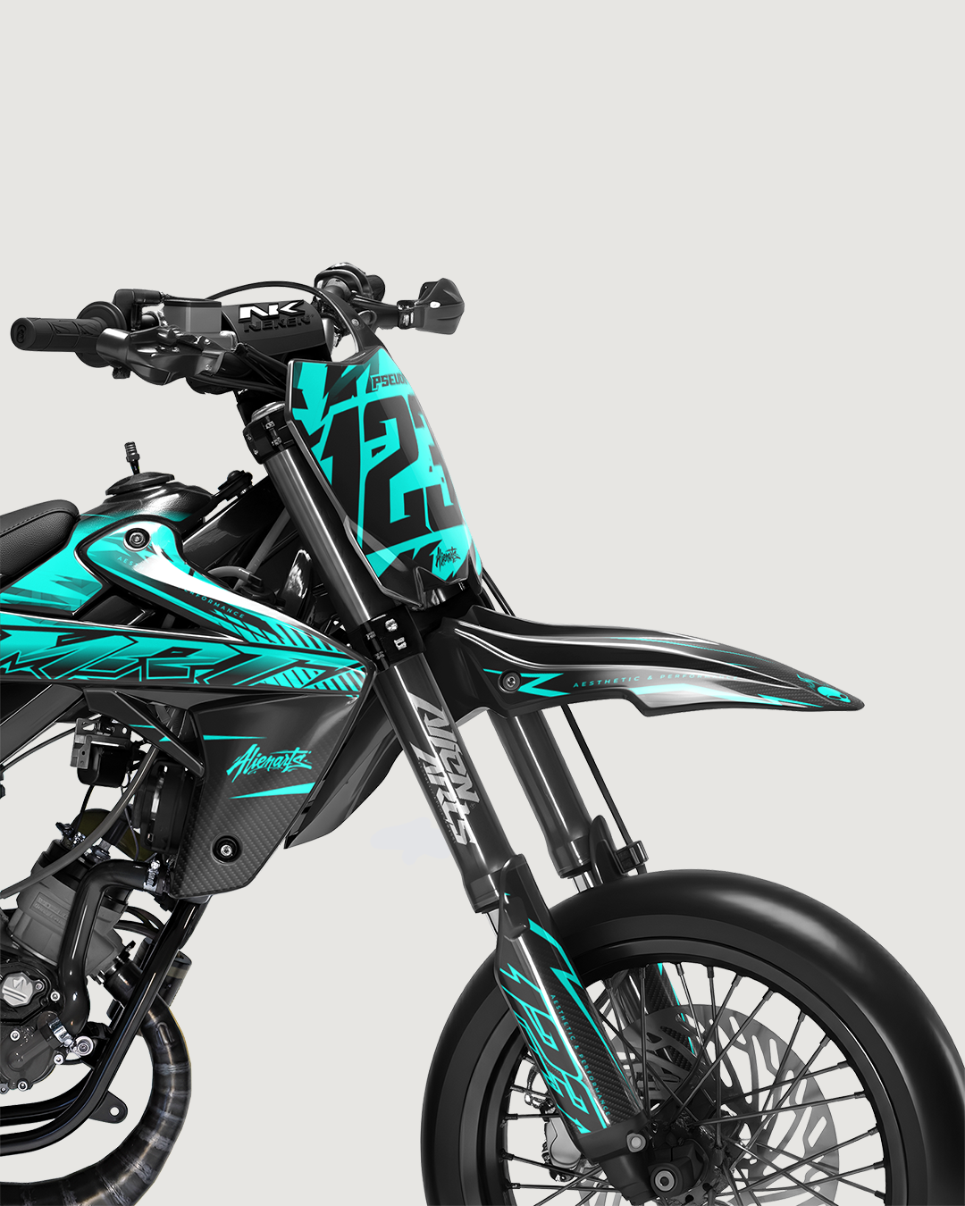 REAPER - Kit deco RIEJU 50cc - Turquoise — vue de face