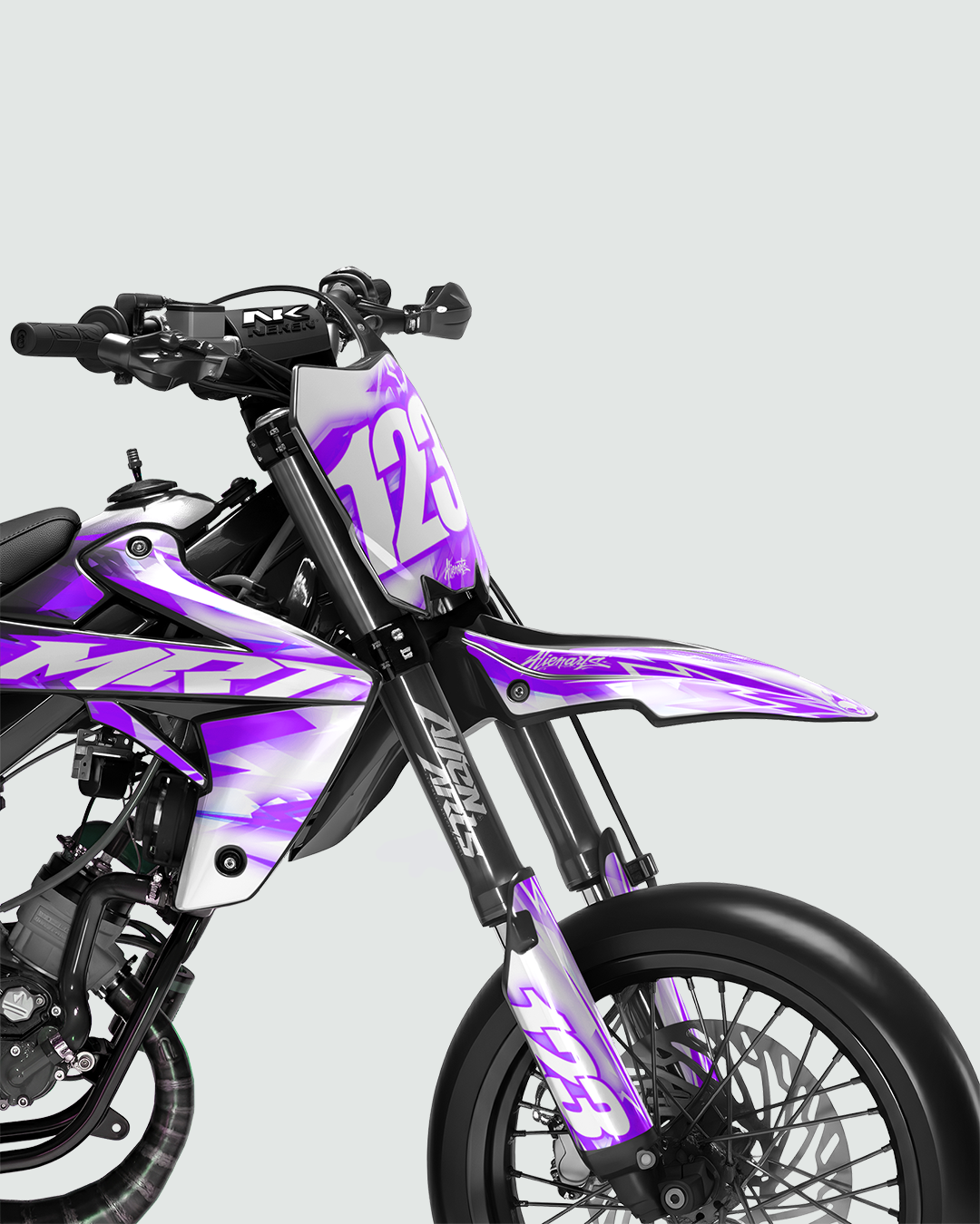 RUSH - Kit deco RIEJU 50cc - Violet — vue de face