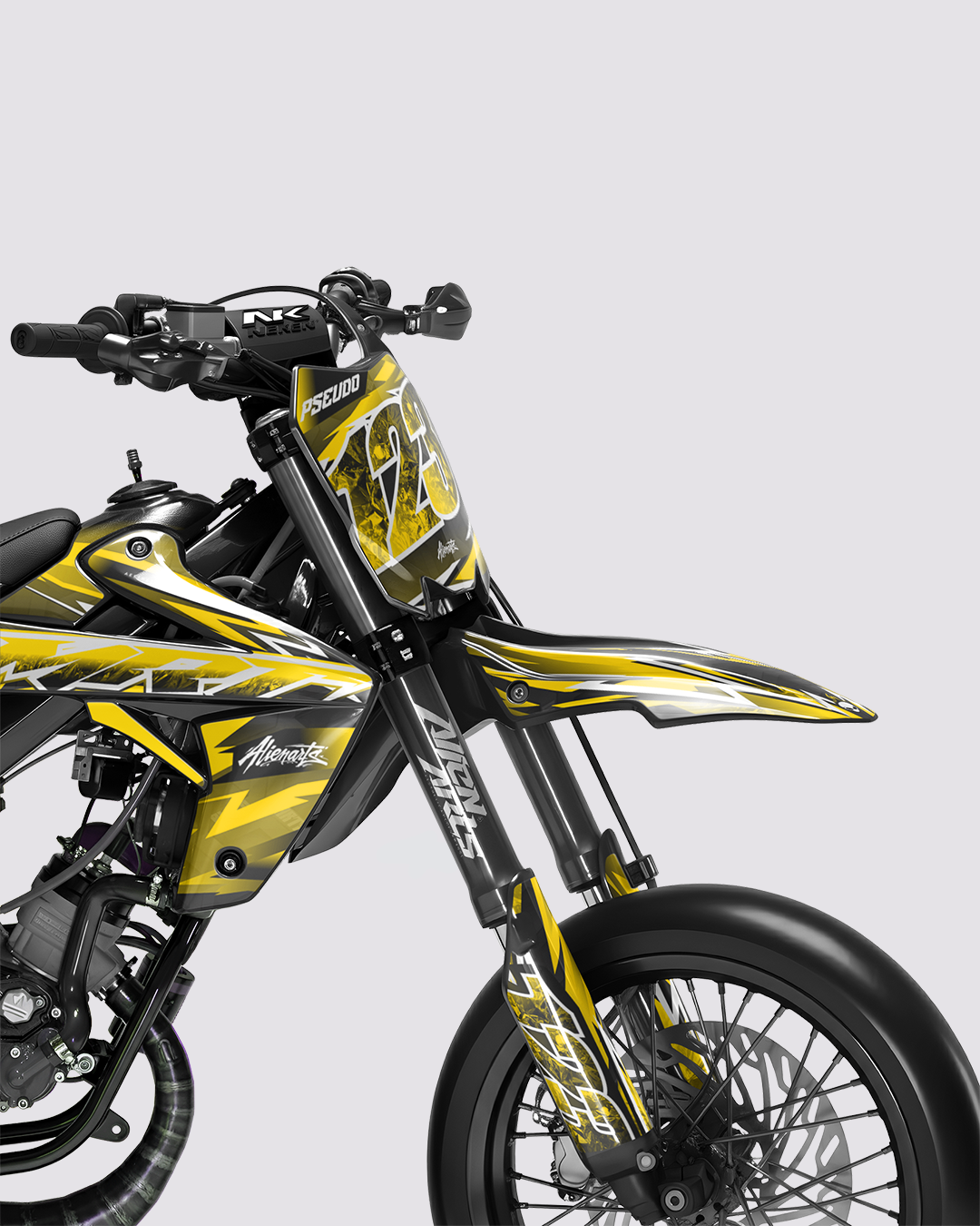 RAMPAGE - Kit deco RIEJU 50cc - Jaune — vue de face