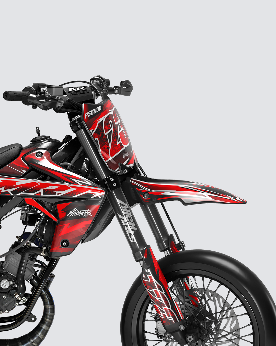 RAMPAGE - Kit deco RIEJU 50cc - Rouge — vue de face