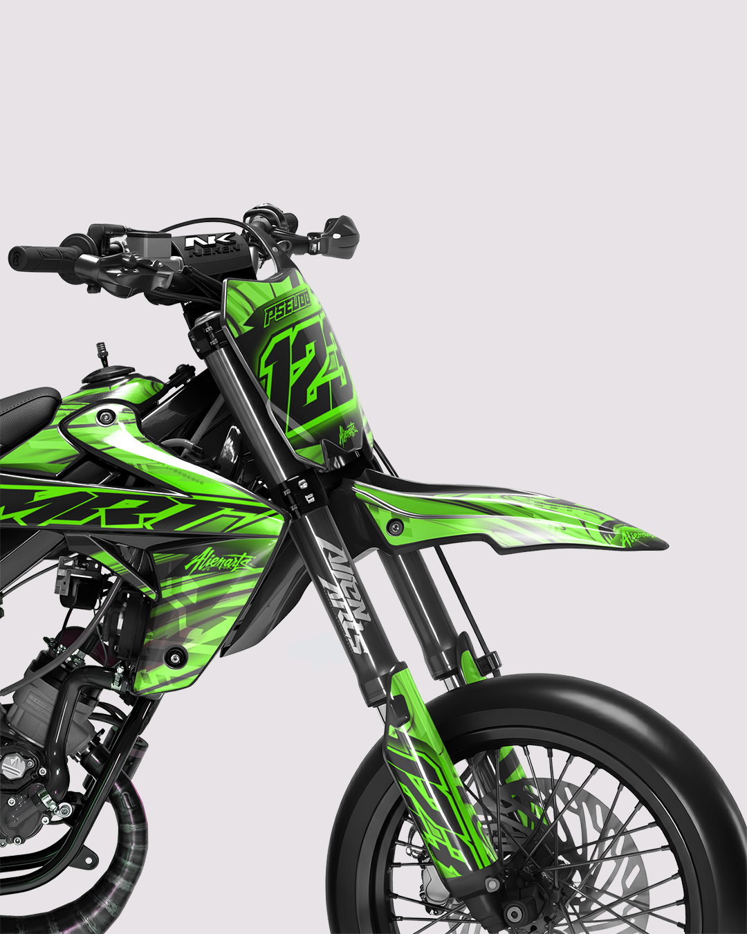 VORTEX - Kit deco RIEJU 50cc - Vert — vue de face