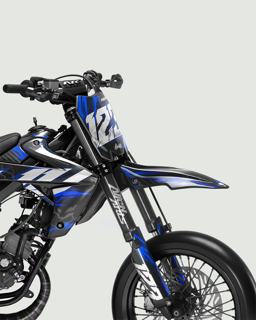 STORMX - Kit deco RIEJU 50cc - Bleu — vue de face