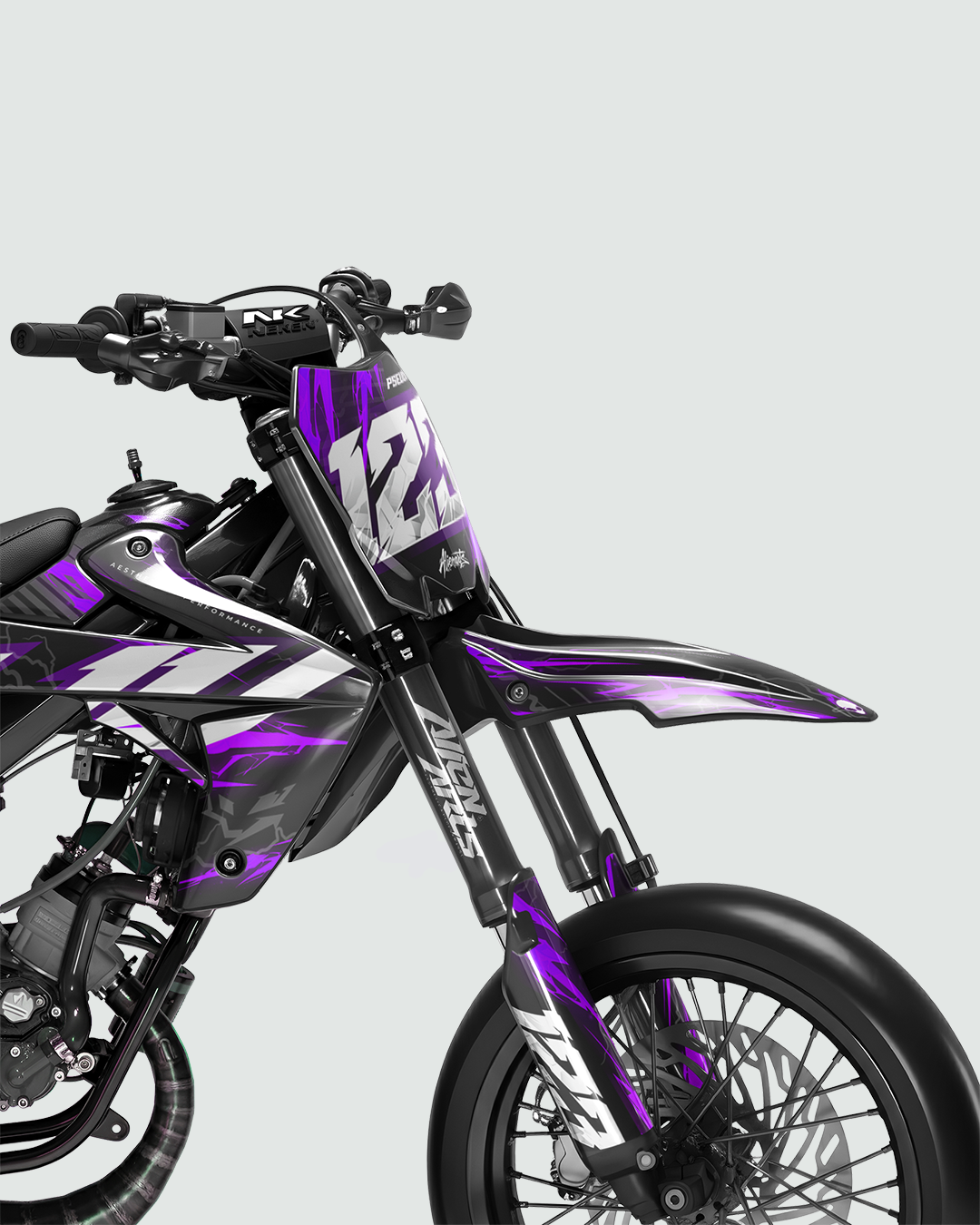 STORMX - Kit deco RIEJU 50cc - Violet — vue de face