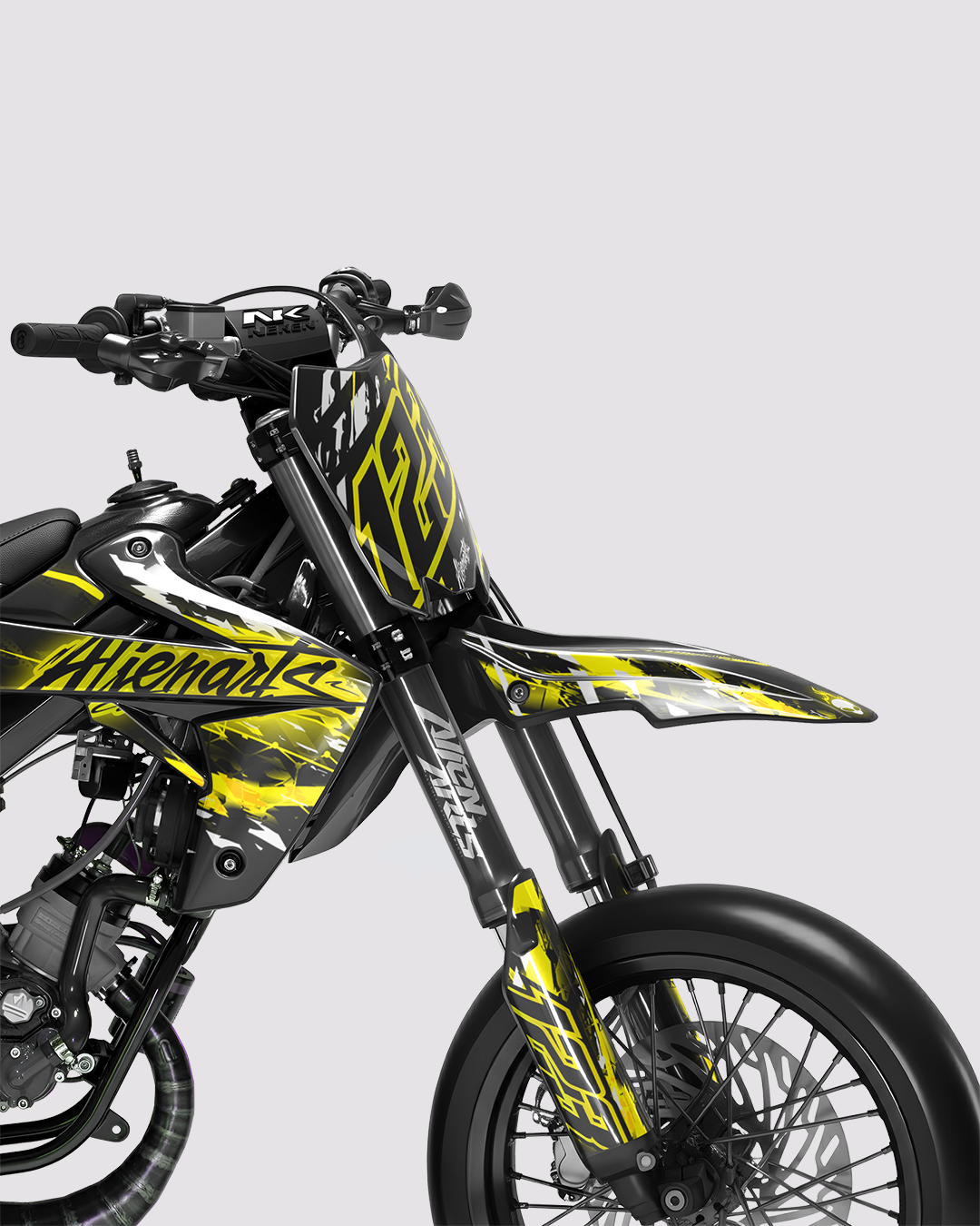 ROGUE - Kit deco RIEJU 50cc - Jaune — vue de face