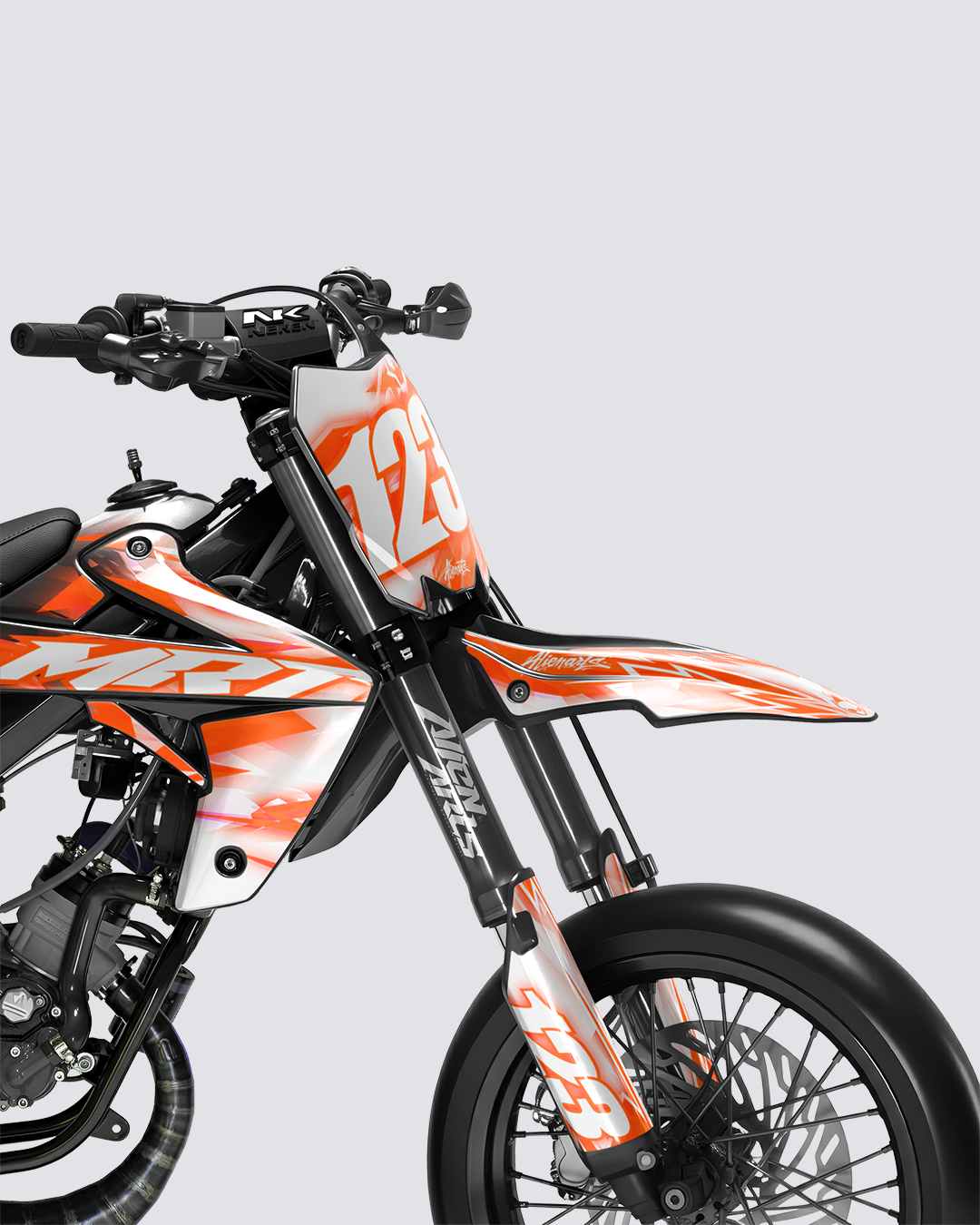 RUSH - Kit deco RIEJU 50cc - Orange — vue de face