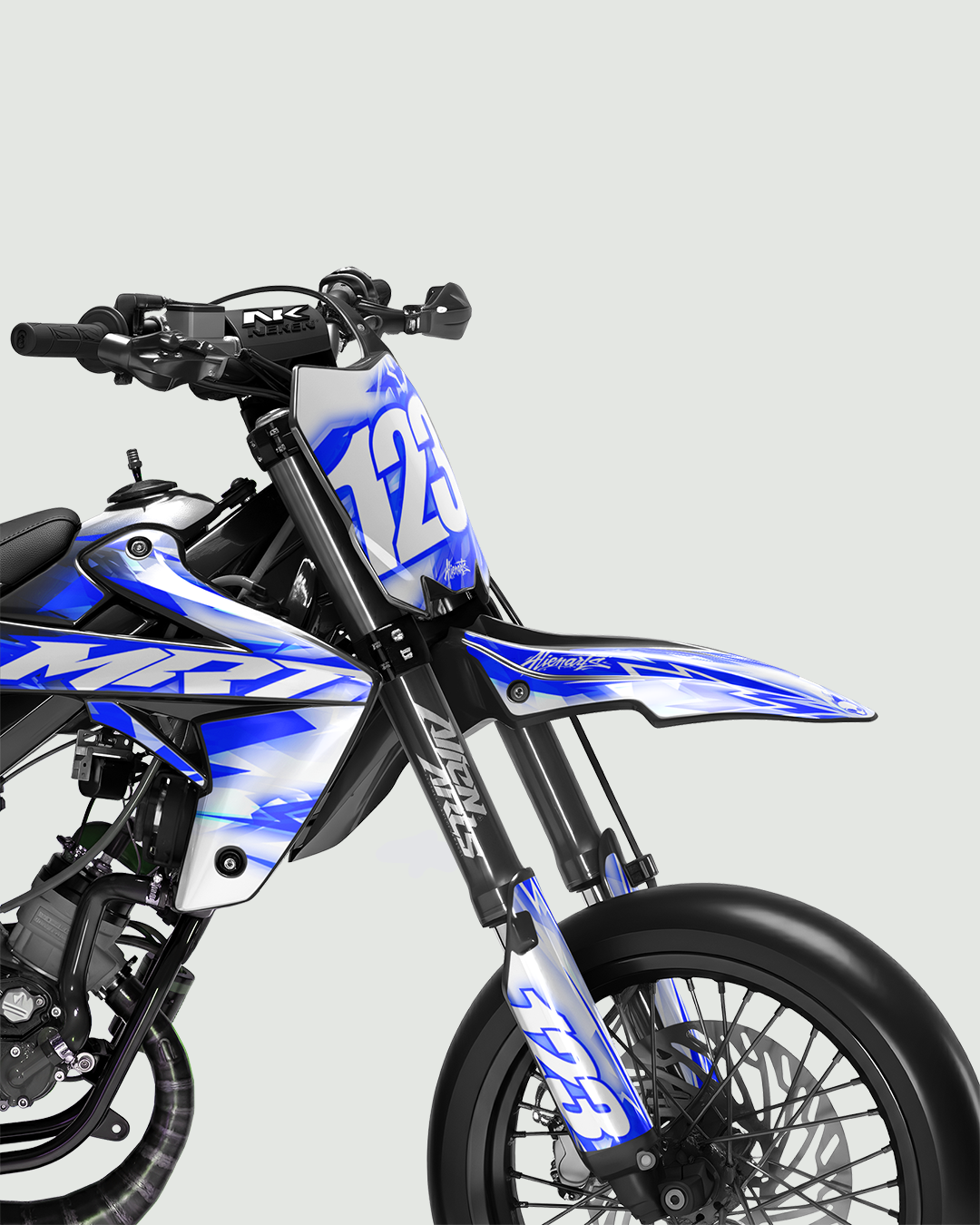 RUSH - Kit deco RIEJU 50cc - Bleu — vue de face
