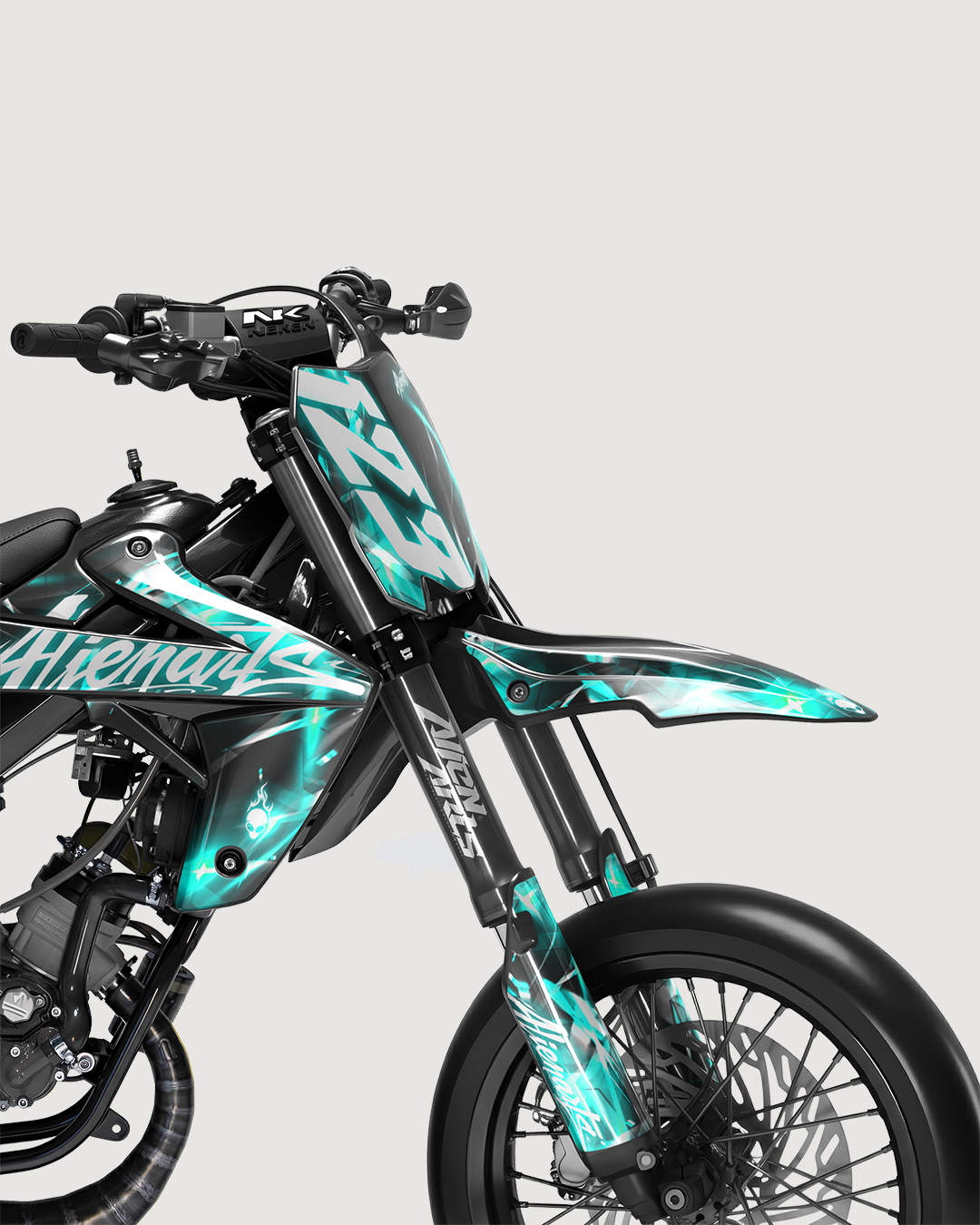 PLASMA - Kit deco RIEJU 50cc - Turquoise — vue de face