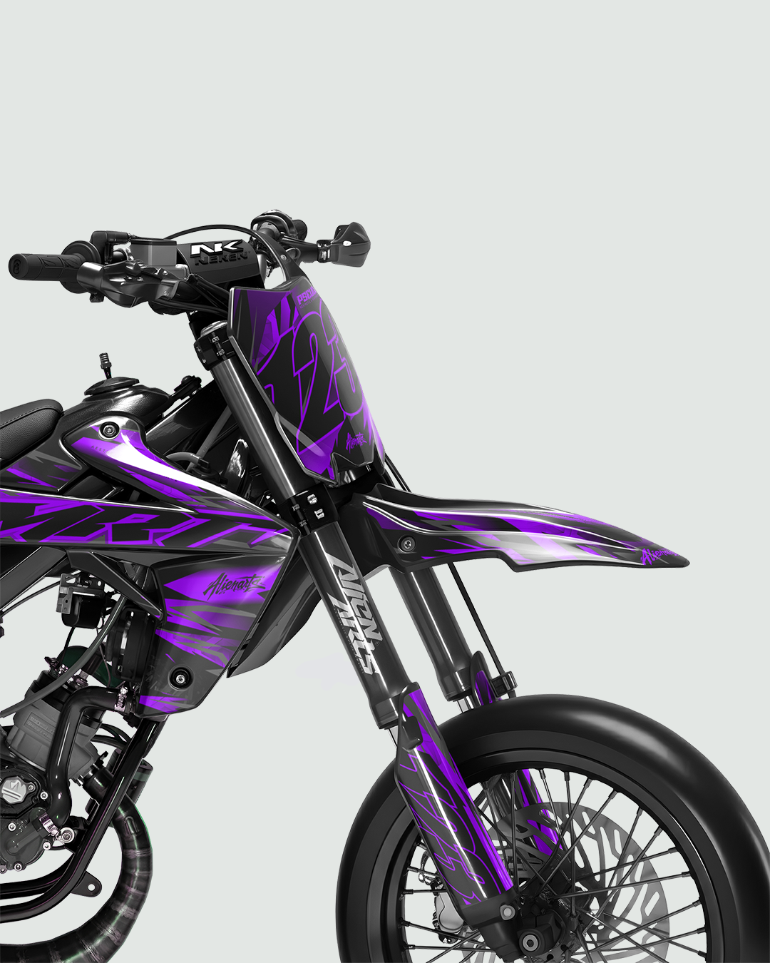 NEMESIS - Kit deco RIEJU 50cc - Violet — vue de face