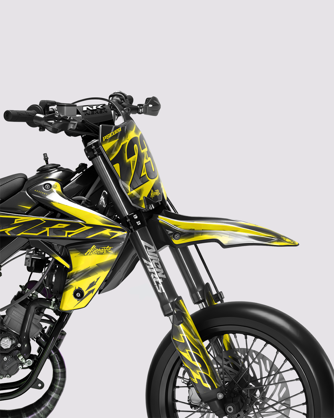 RAZOR - Kit deco RIEJU 50cc - Jaune — vue de face