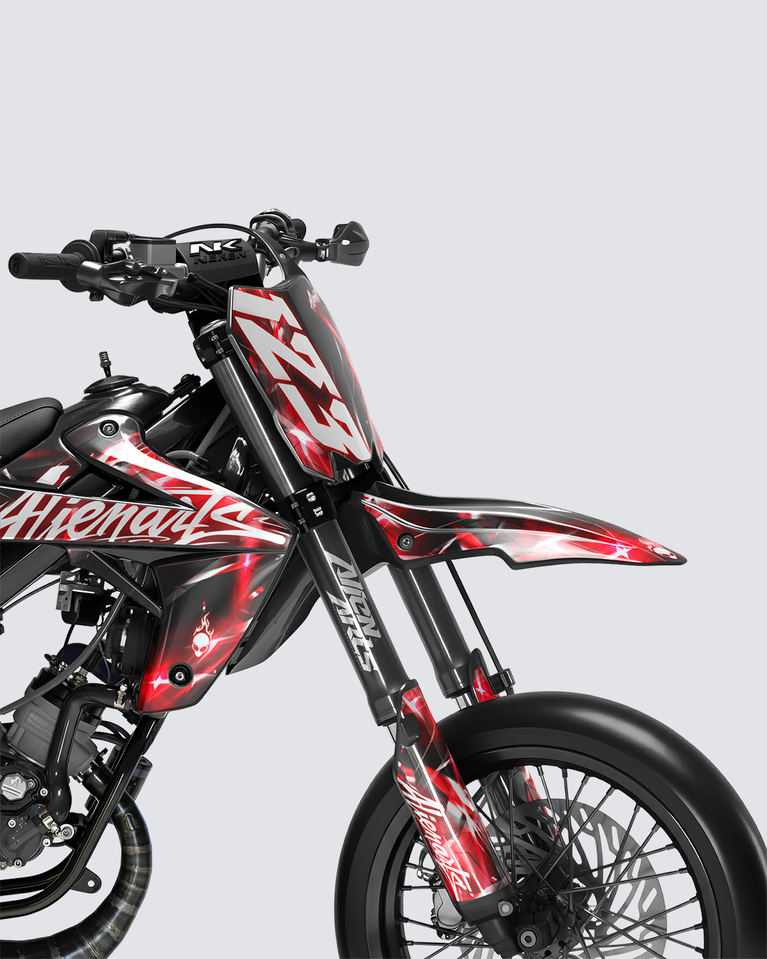 PLASMA - Kit deco RIEJU 50cc - Rouge — vue de face