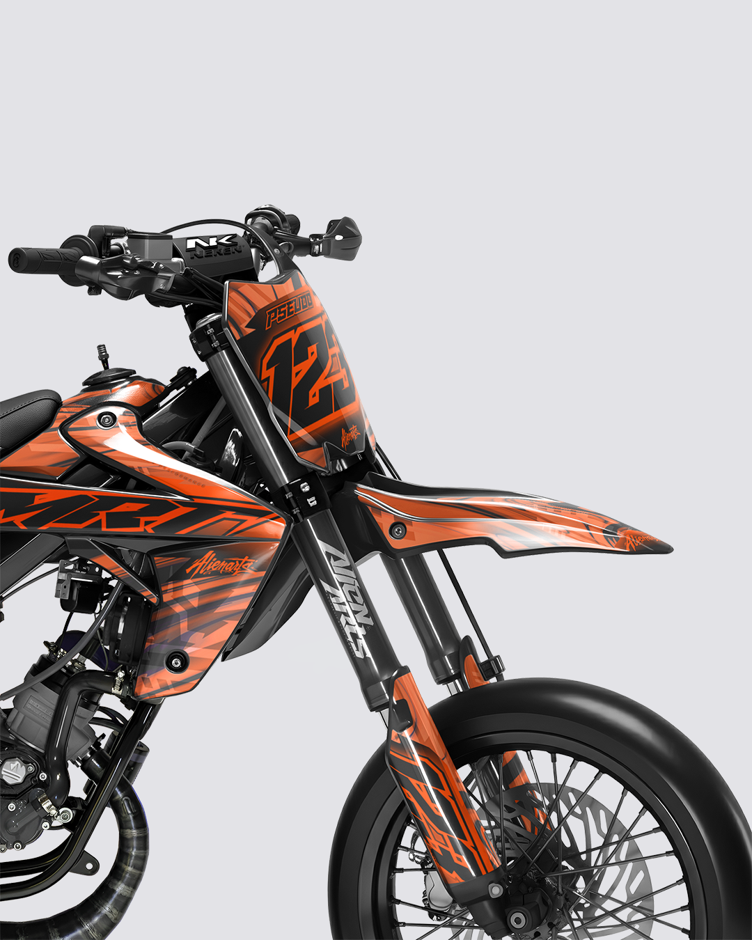 VORTEX - Kit deco RIEJU 50cc - Orange — vue de face