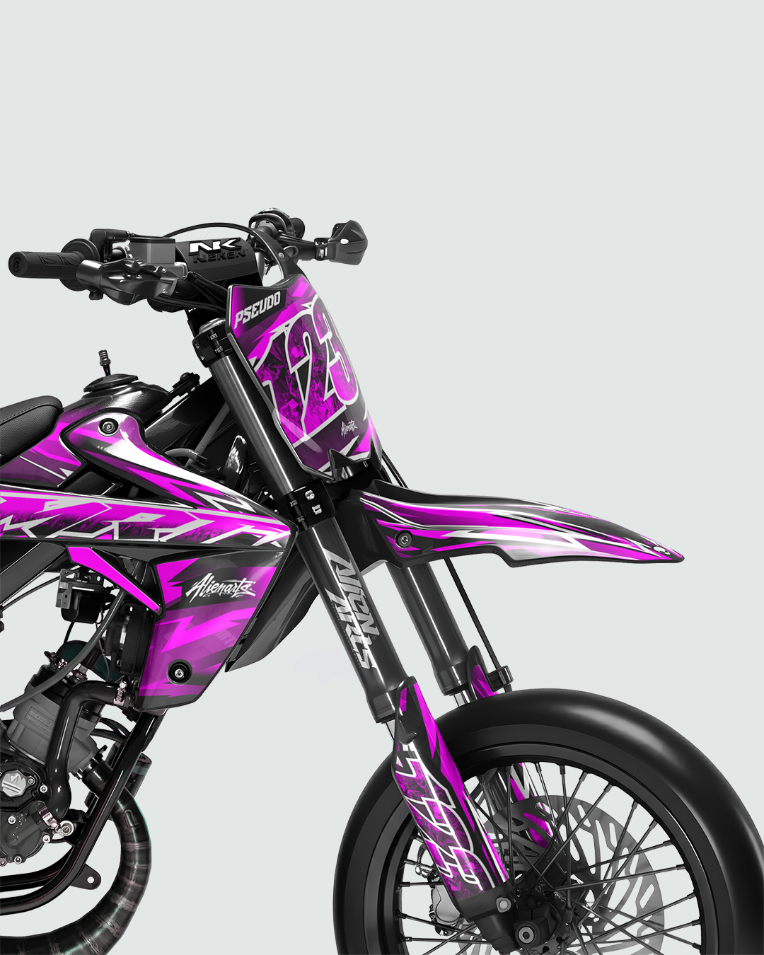 RAMPAGE - Kit deco RIEJU 50cc - Rose — vue de face