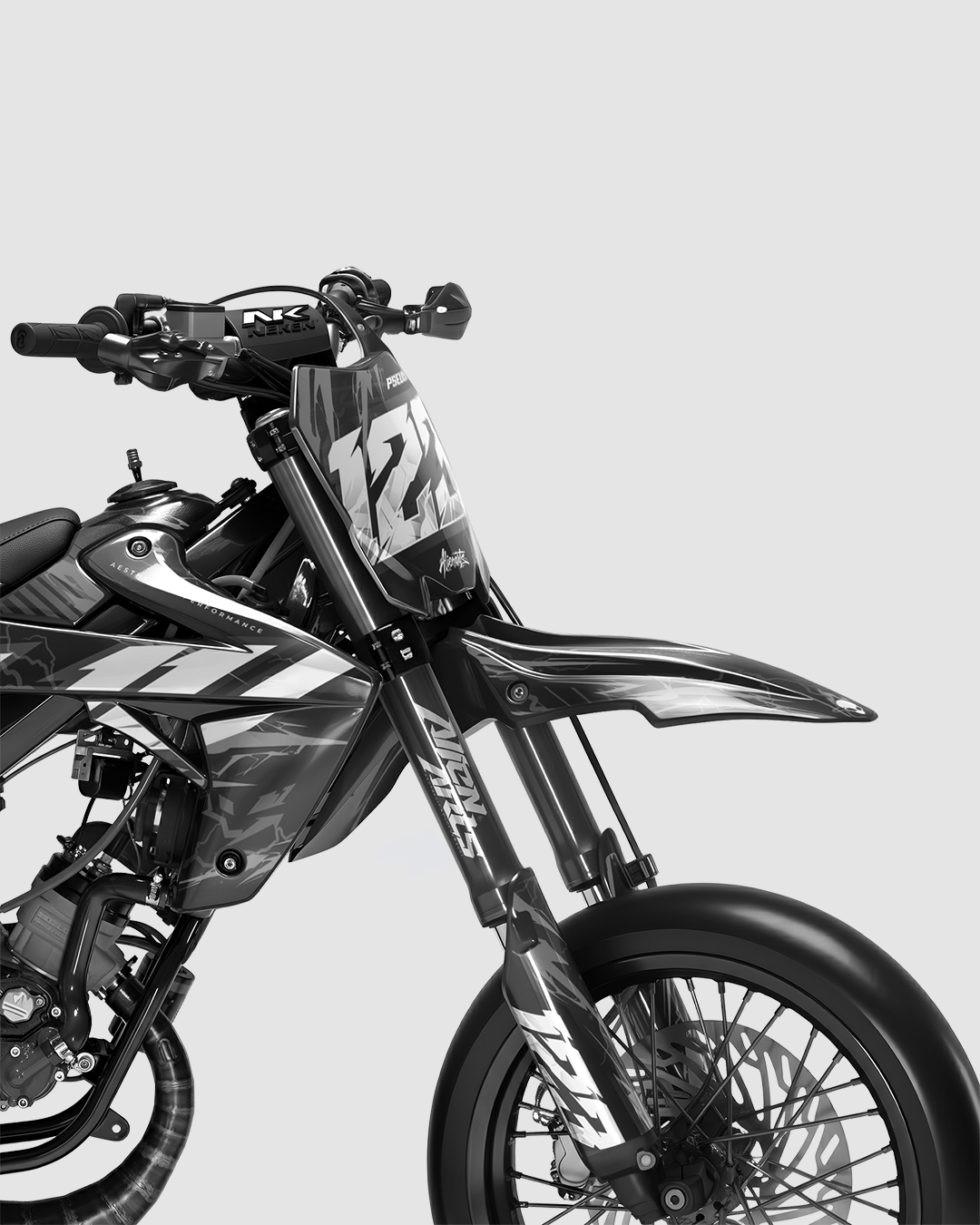STORMX - Kit deco RIEJU 50cc - Blanc — vue de face