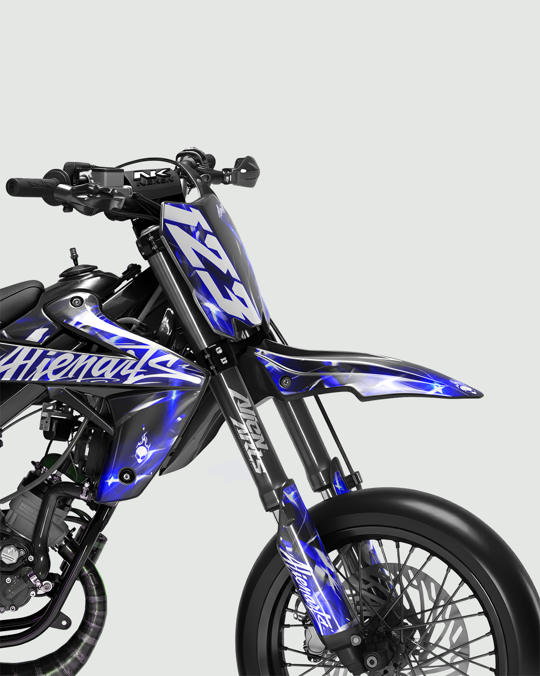 PLASMA - Kit deco RIEJU 50cc - Bleu — vue de face