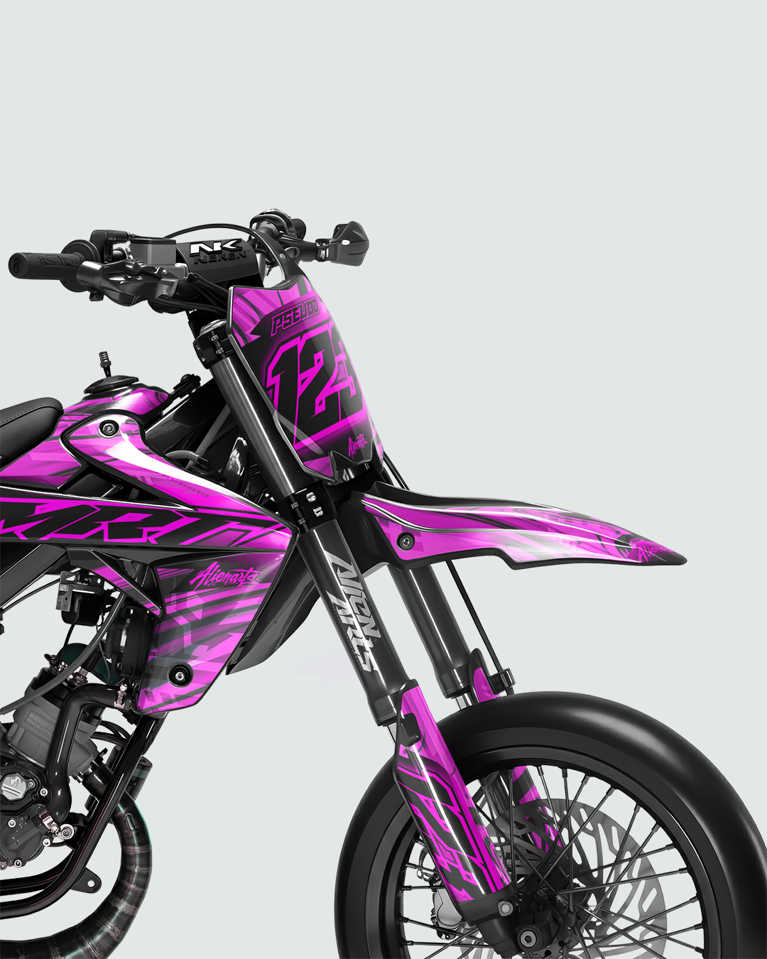 VORTEX - Kit deco RIEJU 50cc - Rose — vue de face