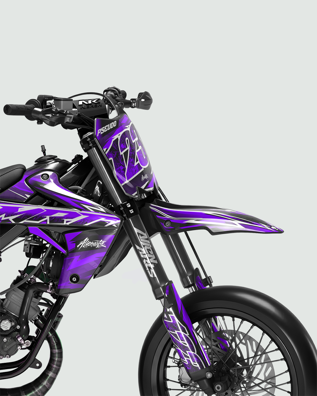 RAMPAGE - Kit deco RIEJU 50cc - Violet — vue de face