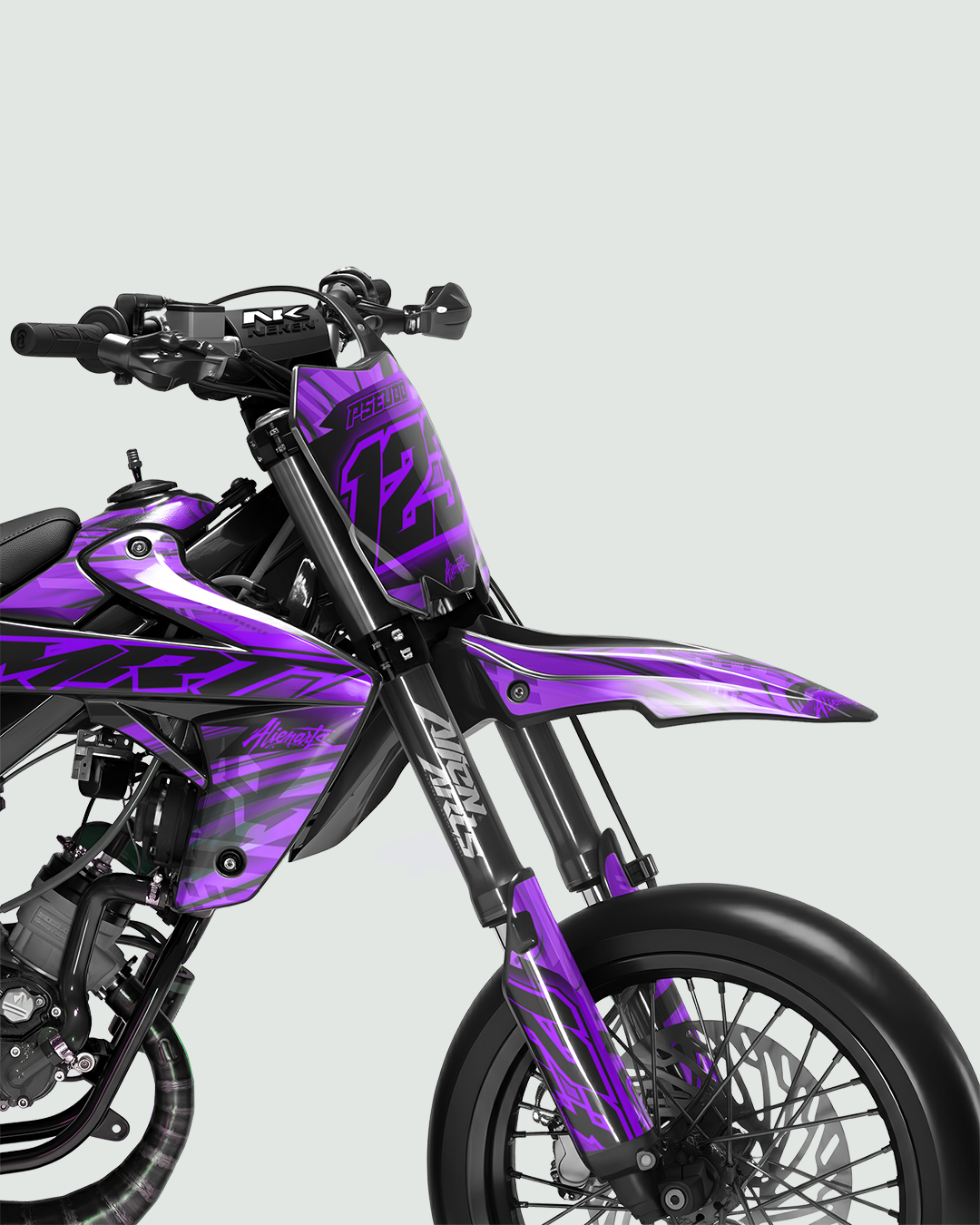 VORTEX - Kit deco RIEJU 50cc - Violet — vue de face