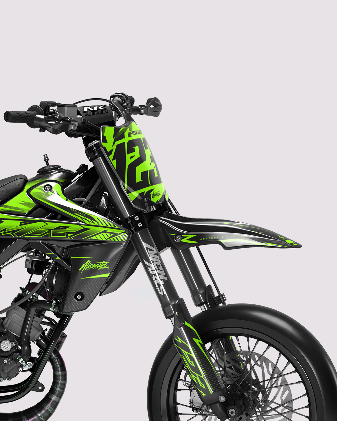 REAPER - Kit deco RIEJU 50cc - Vert — vue de face
