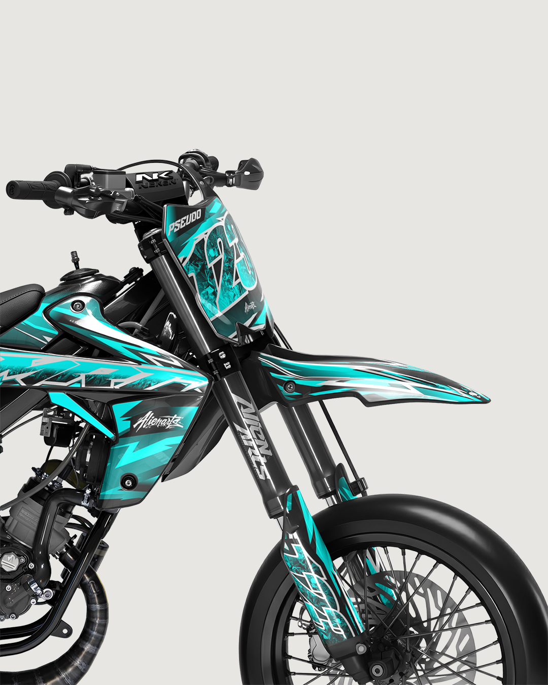 RAMPAGE - Kit deco RIEJU 50cc - Turquoise — vue de face
