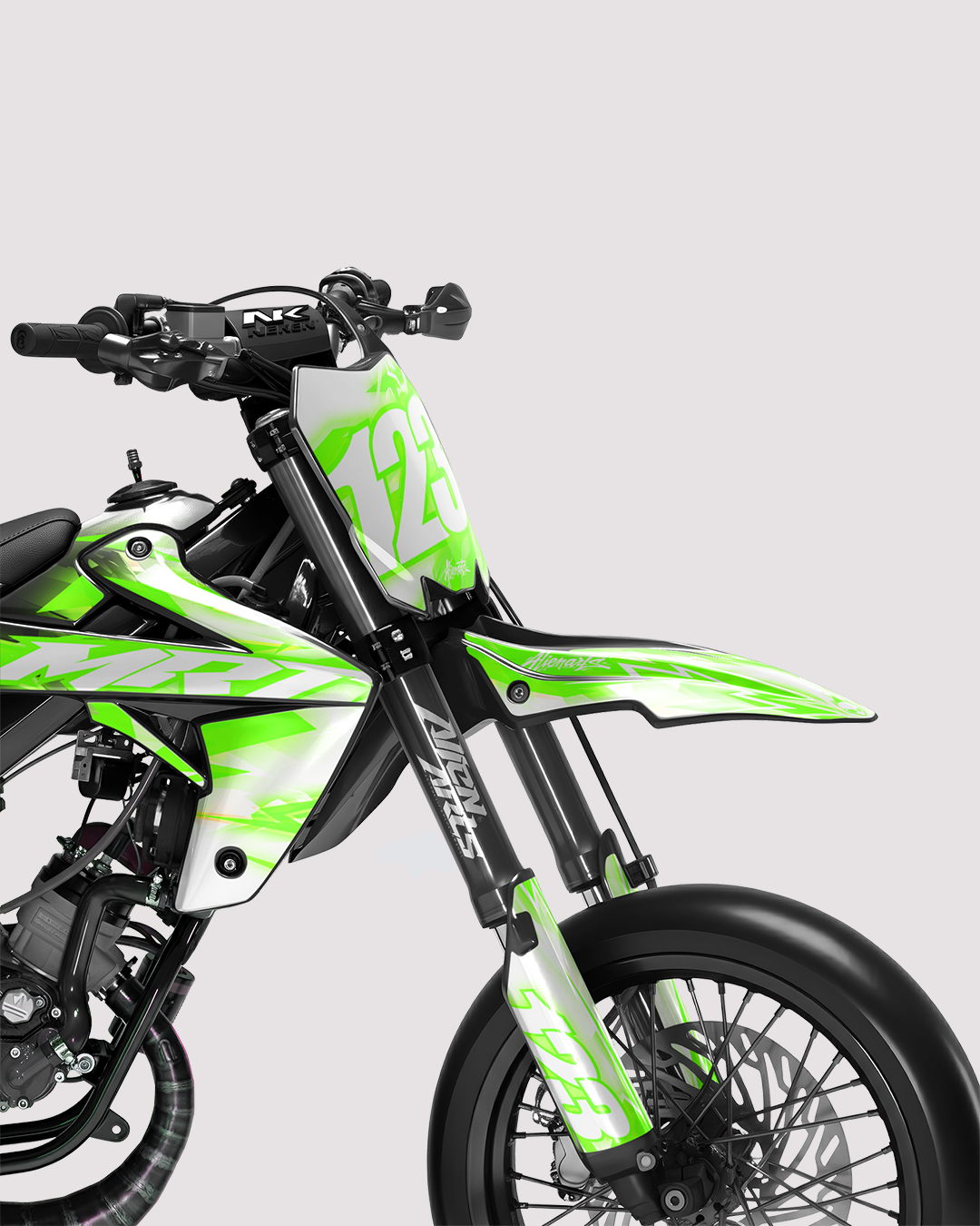 RUSH - Kit deco RIEJU 50cc - Vert — vue de face