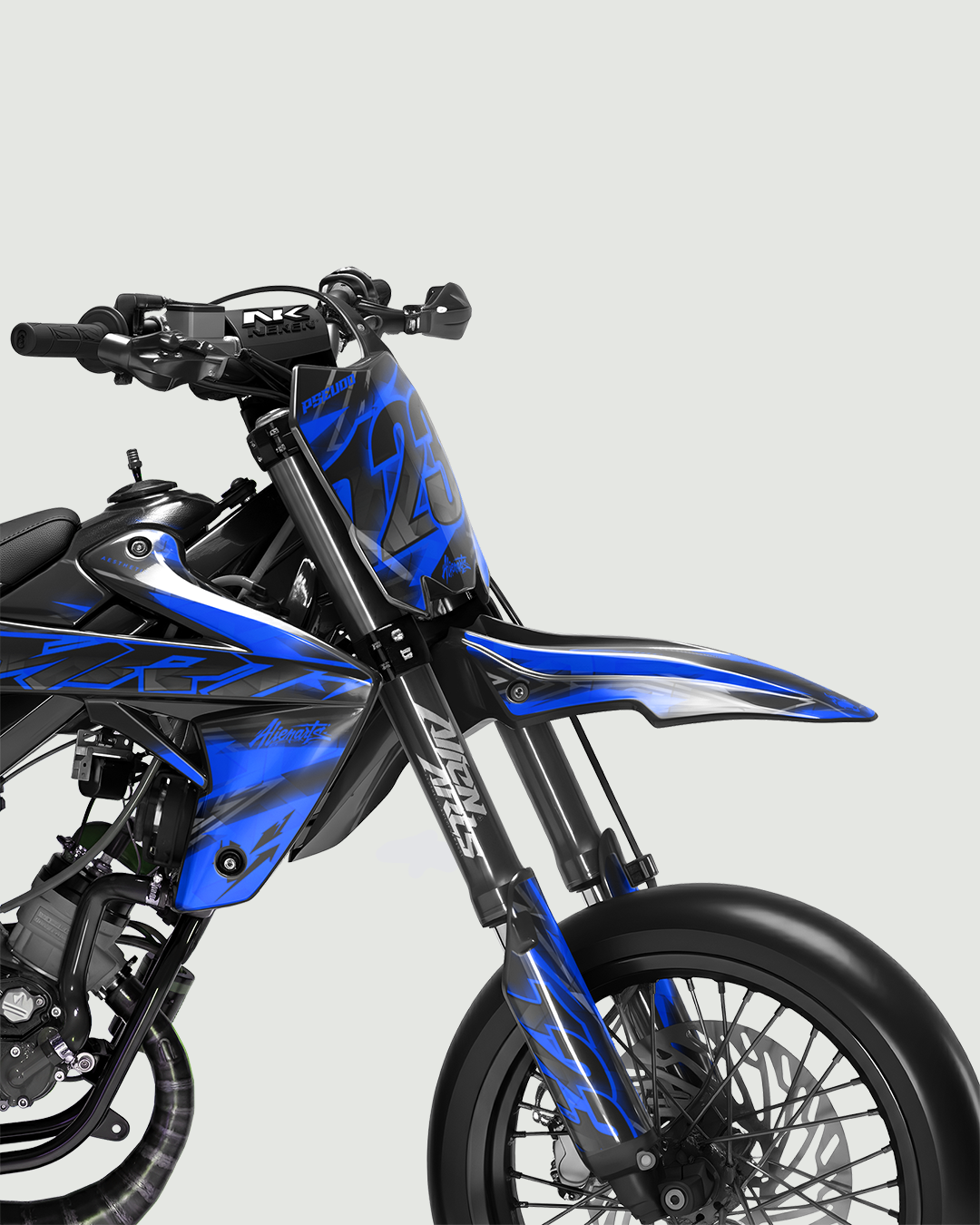 RAZOR - Kit deco RIEJU 50cc - Bleu — vue de face