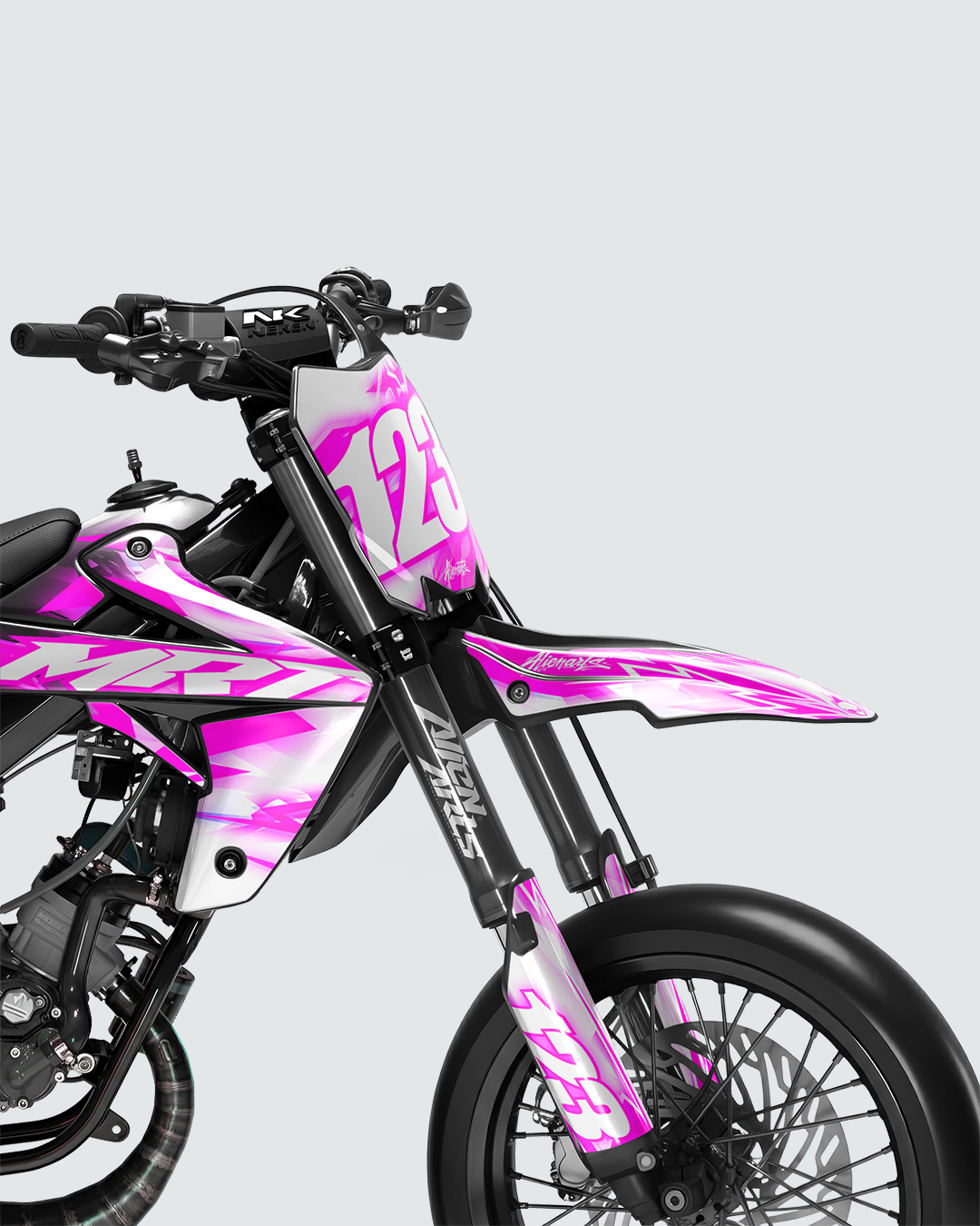 RUSH - Kit deco RIEJU 50cc - Rose — vue de face