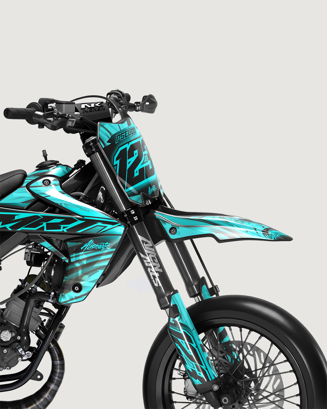 VORTEX - Kit deco RIEJU 50cc - Turquoise — vue de face