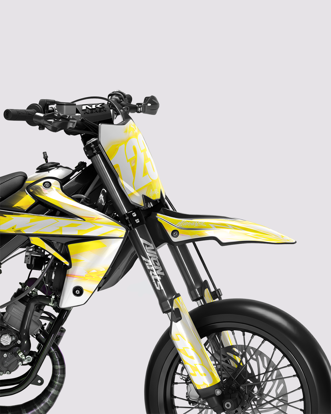 RUSH - Kit deco RIEJU 50cc - Jaune — vue de face
