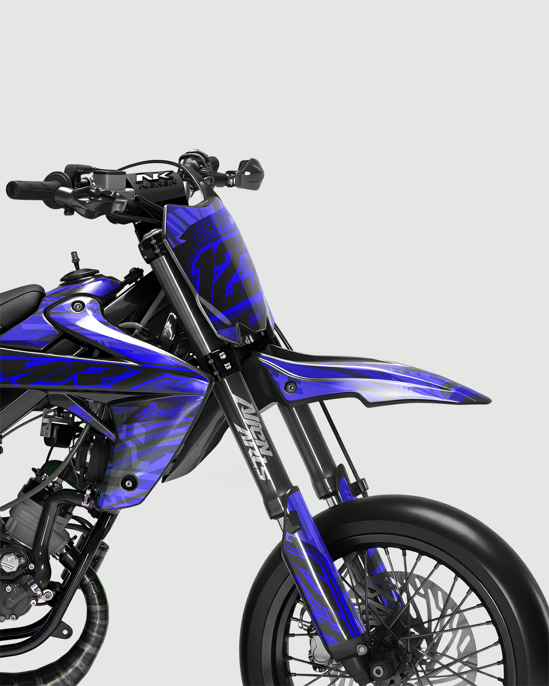 VORTEX - Kit deco RIEJU 50cc - Bleu — vue de face