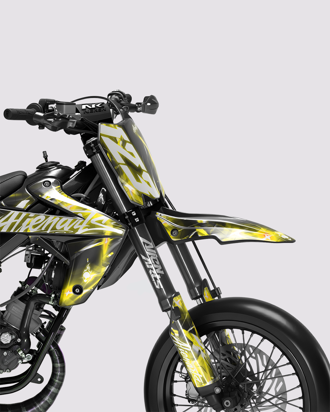 PLASMA - Kit deco RIEJU 50cc - Jaune — vue de face
