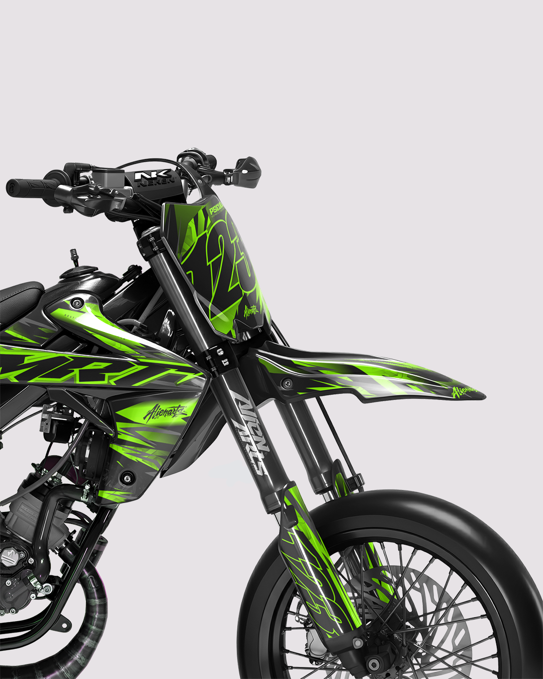 NEMESIS - Kit deco RIEJU 50cc - Vert — vue de face