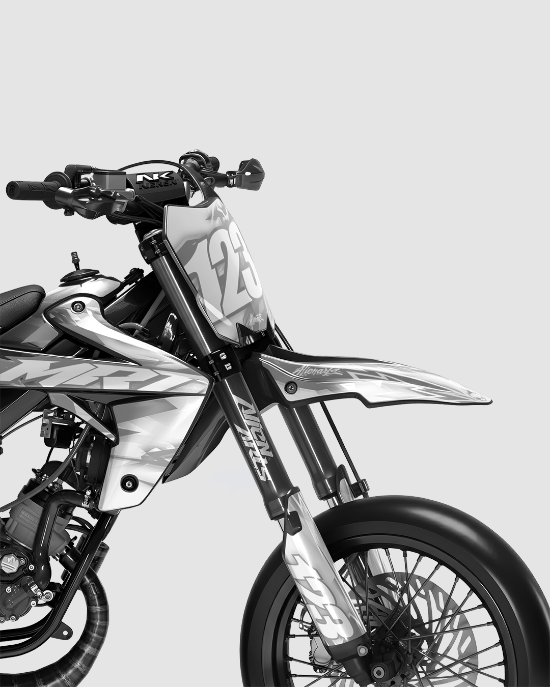 RUSH - Kit deco RIEJU 50cc - Blanc — vue de face