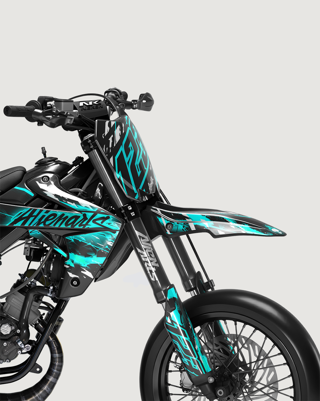 ROGUE - Kit deco RIEJU 50cc - Turquoise — vue de face