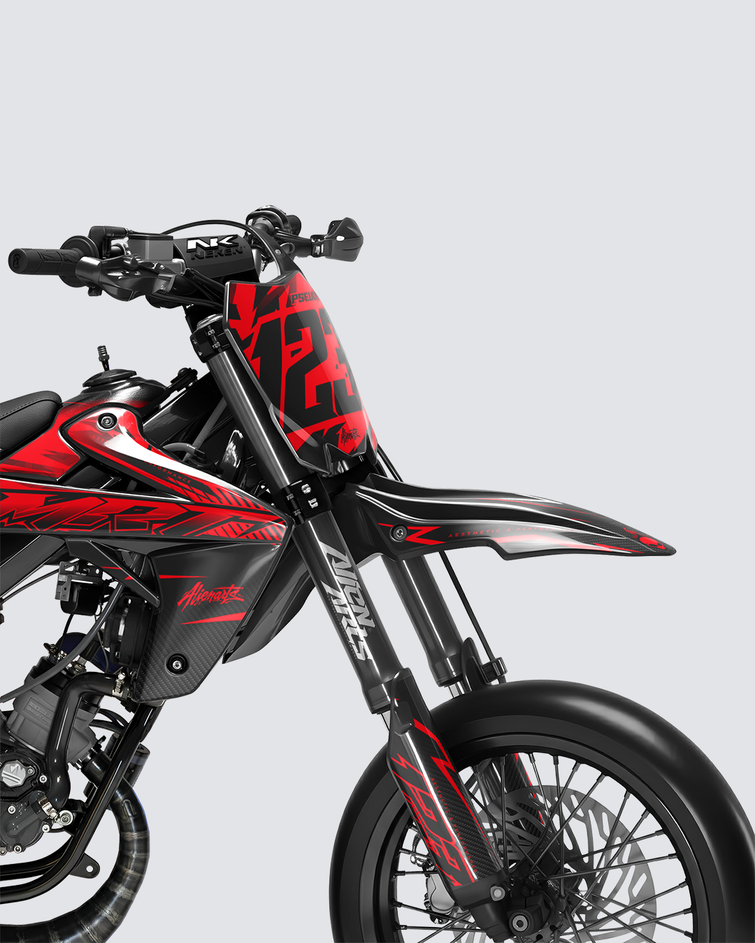 REAPER - Kit deco RIEJU 50cc - Rouge — vue de face