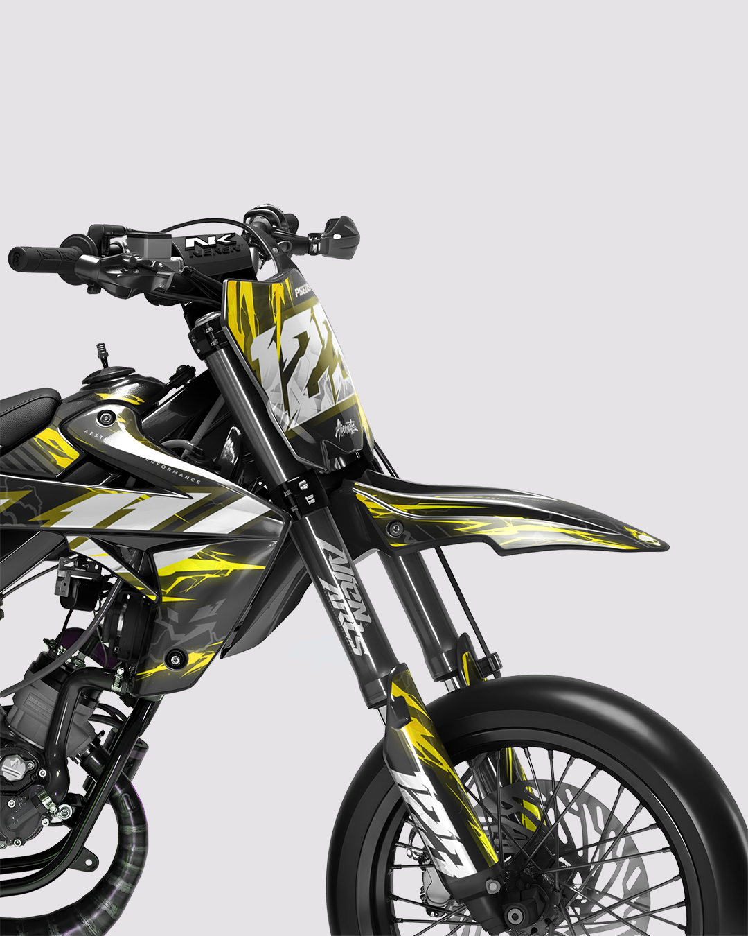 STORMX - Kit deco RIEJU 50cc - Jaune — vue de face