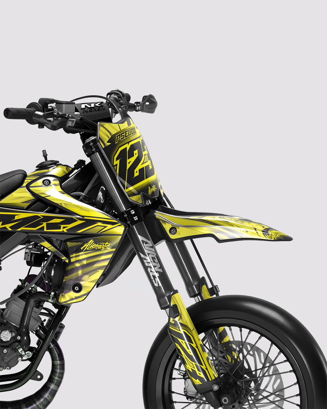 VORTEX - Kit deco RIEJU 50cc - Jaune — vue de face