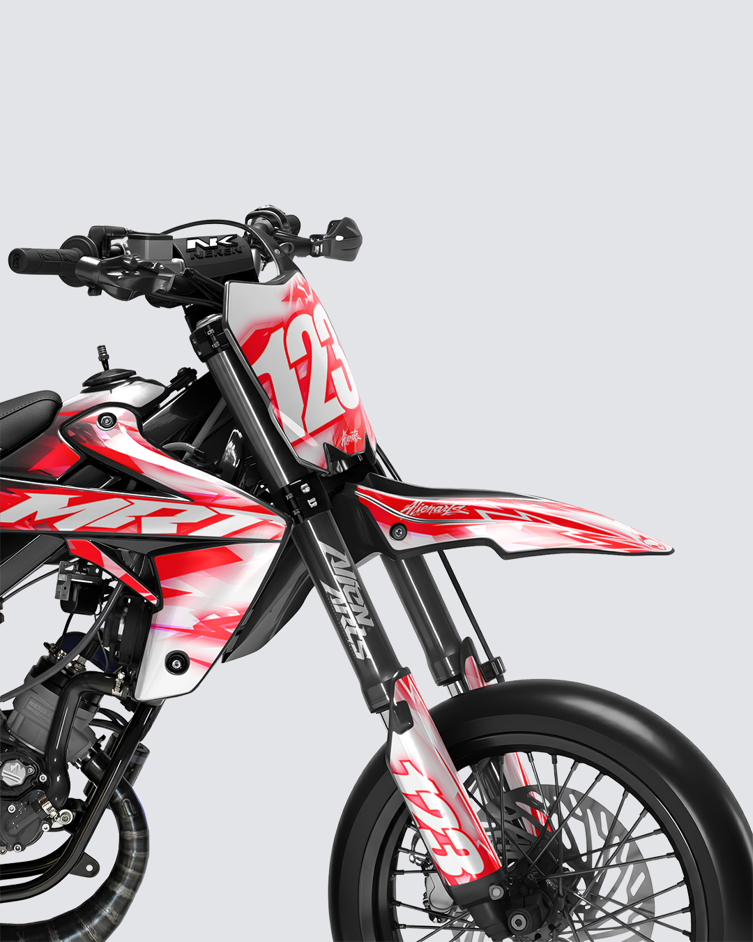 RUSH - Kit deco RIEJU 50cc - Rouge — vue de face
